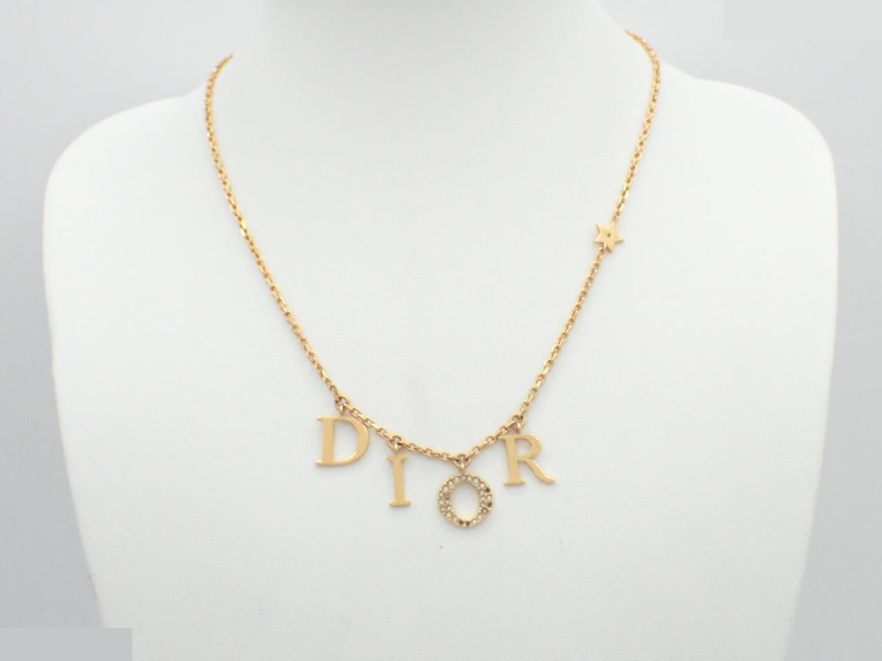 logo rhinestone necklace, GP box — view 3