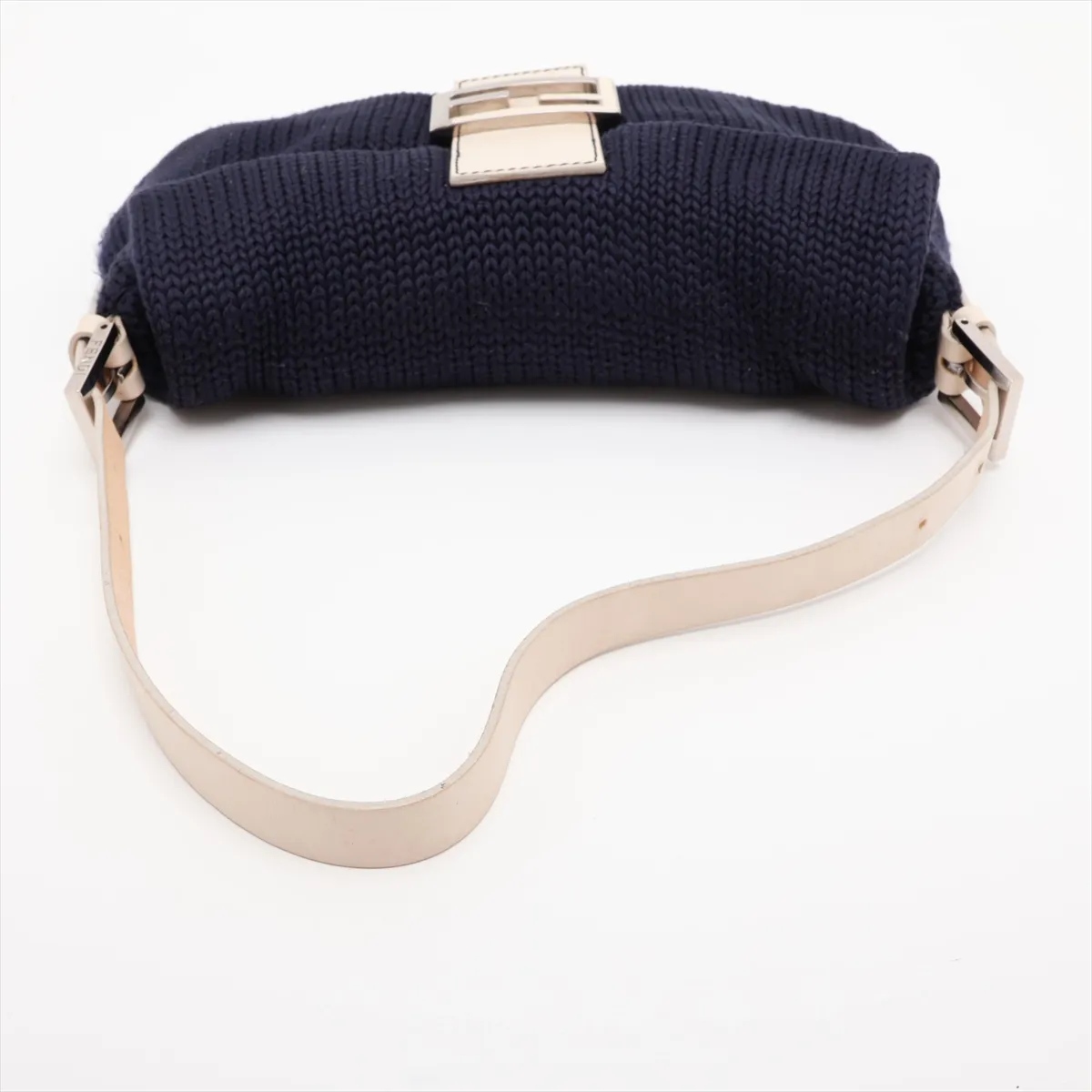Mamma Bucket Knit x Leather Shoulder Bag Navy x Beige 26424 — view 5