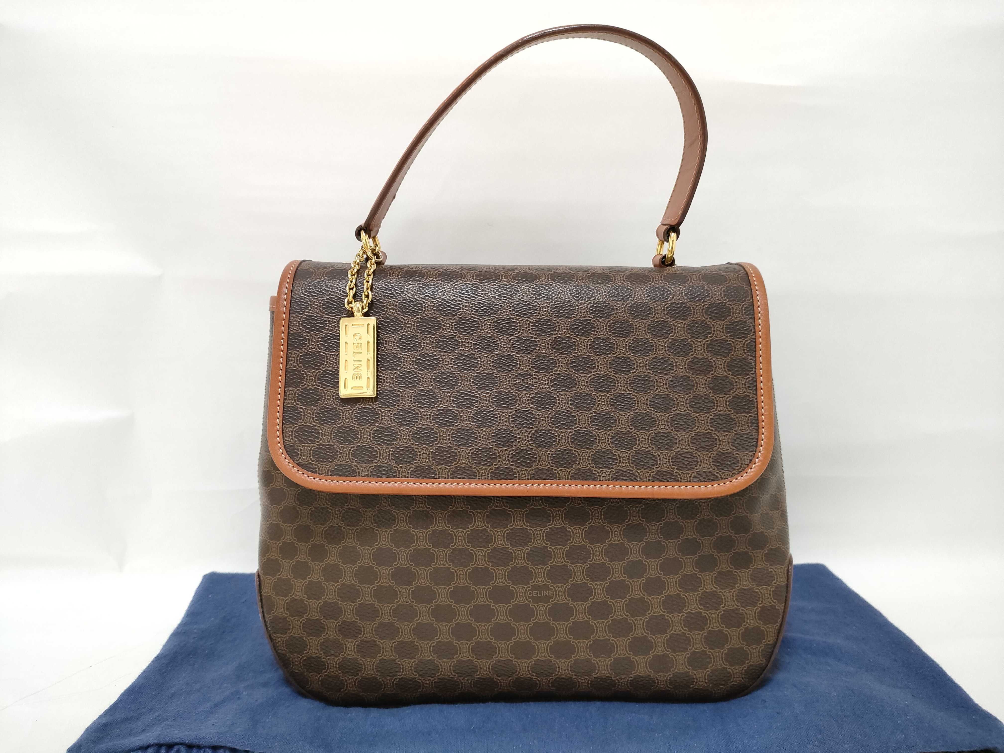 Brown Macadam Pattern Vintage 2-Way Bag Handbag