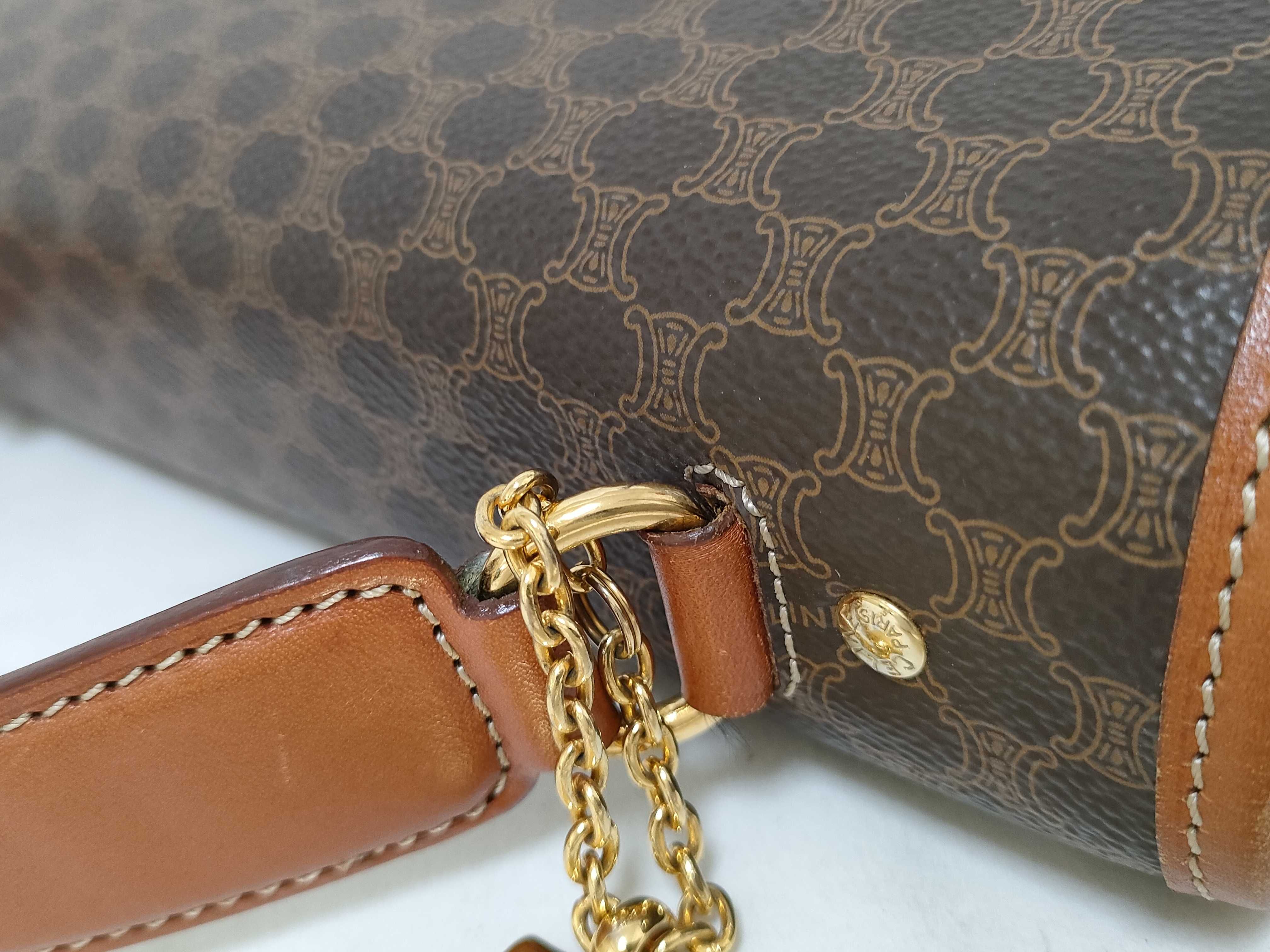 Brown Macadam Pattern Vintage 2-Way Bag Handbag — view 5