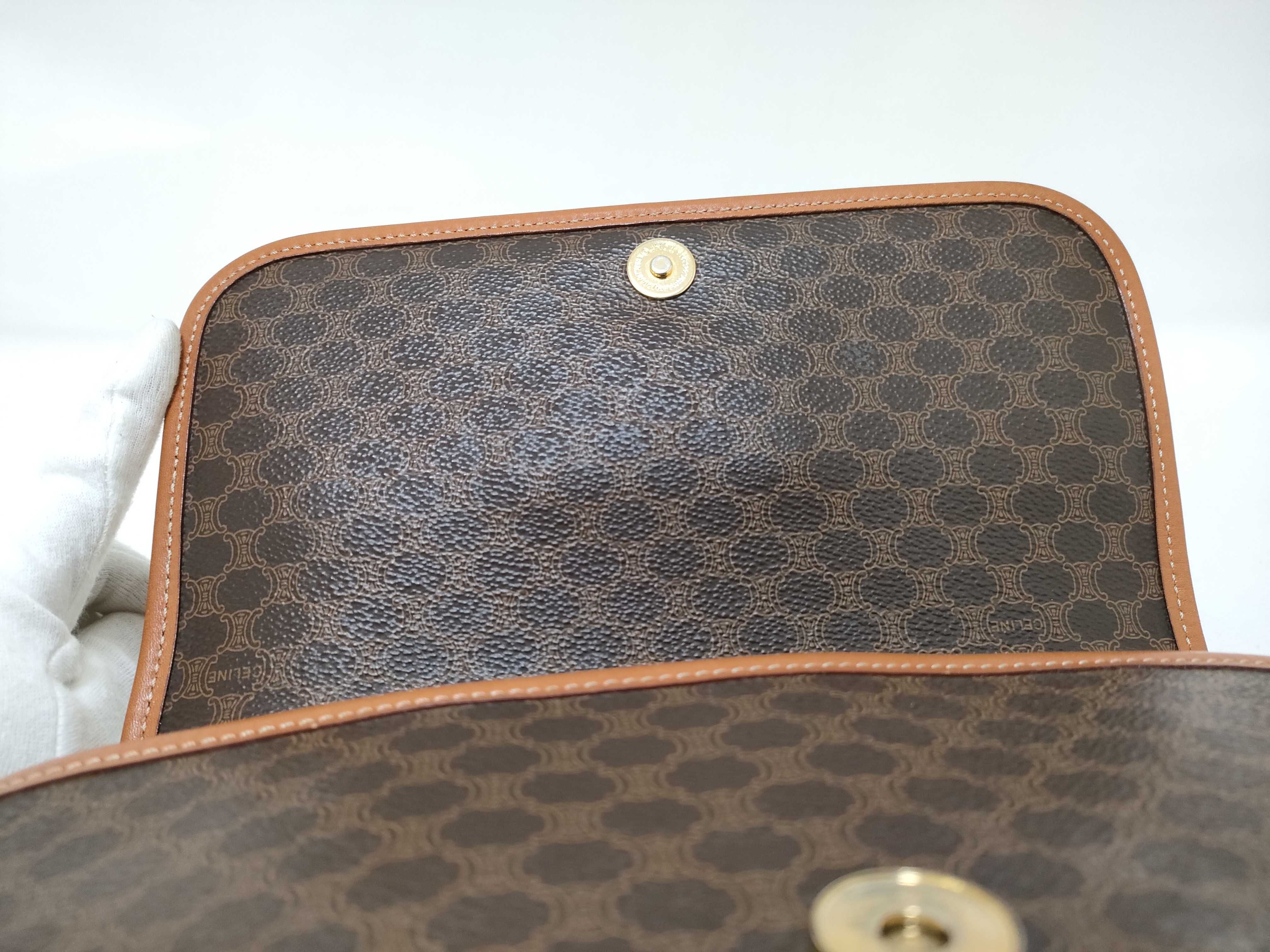 Brown Macadam Pattern Vintage 2-Way Bag Handbag — view 8