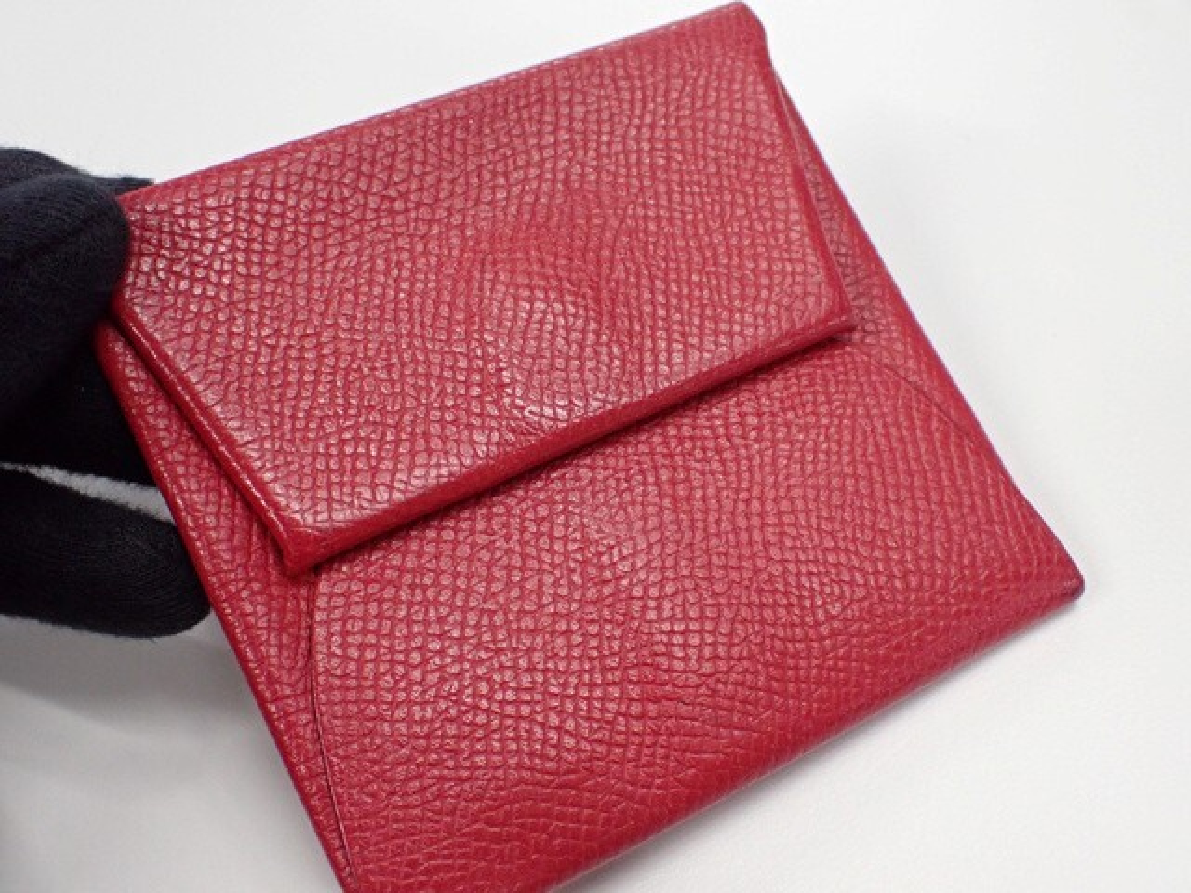 Bastia Leather Coin Case P Stamp Red Coin Case — view 3