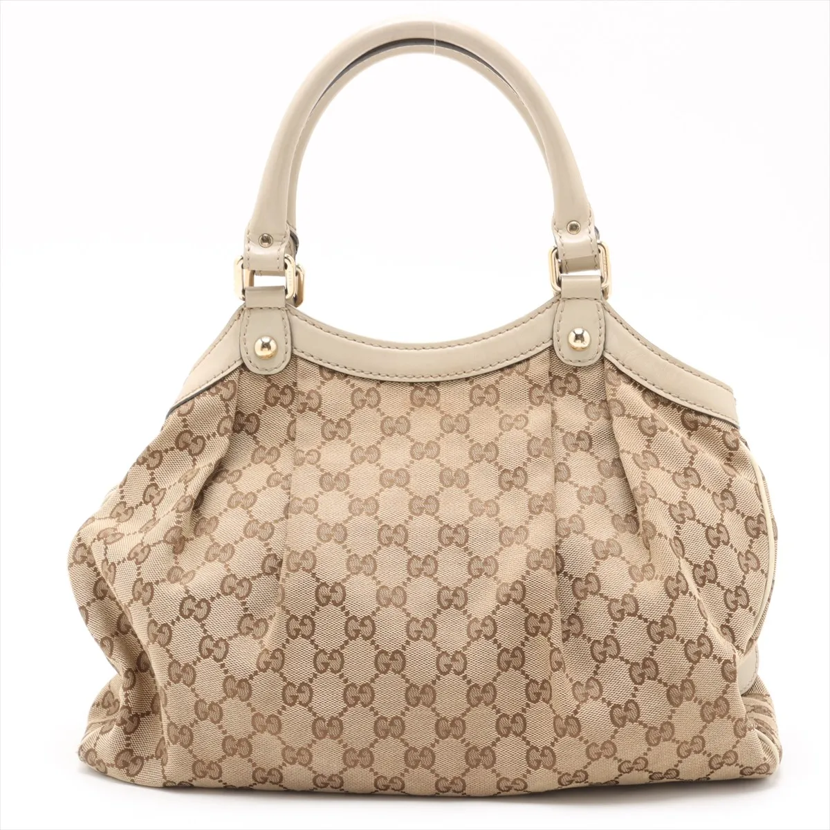 GG Canvas Sookie Canvas x Leather Handbag Beige 211944 — view 2