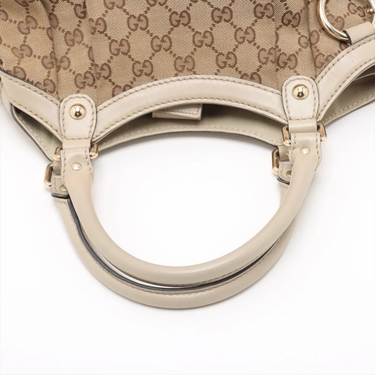 GG Canvas Sookie Canvas x Leather Handbag Beige 211944 — view 5