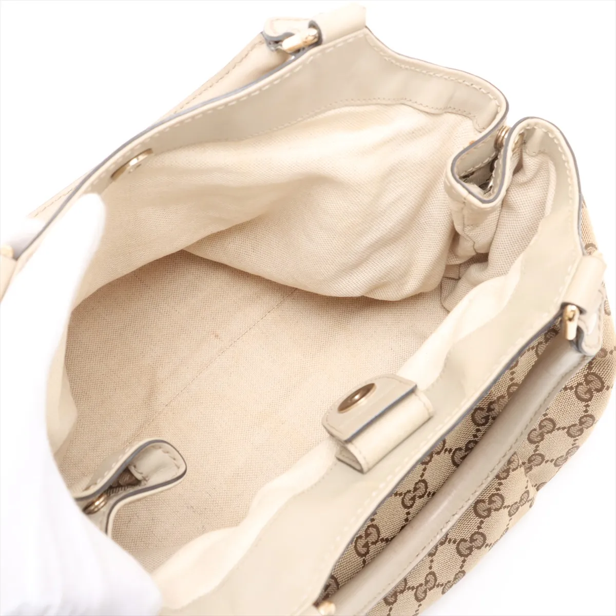 GG Canvas Sookie Canvas x Leather Handbag Beige 211944 — view 7