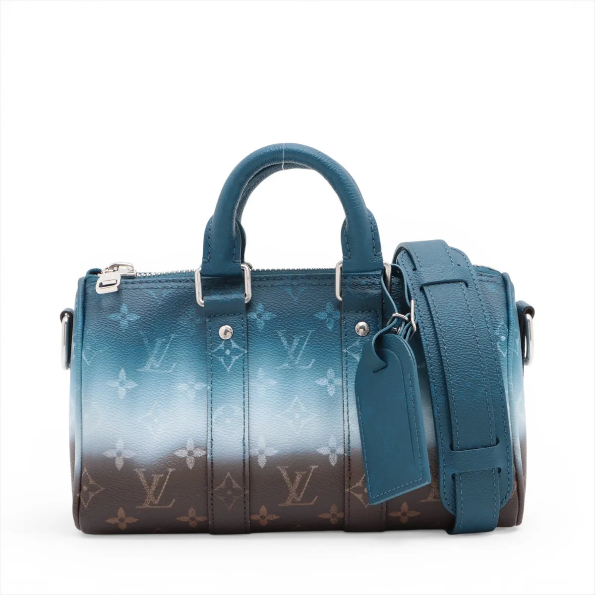Monogram Pigment Keepall Bandoulière 25 M28026 Blue (RFID detected)