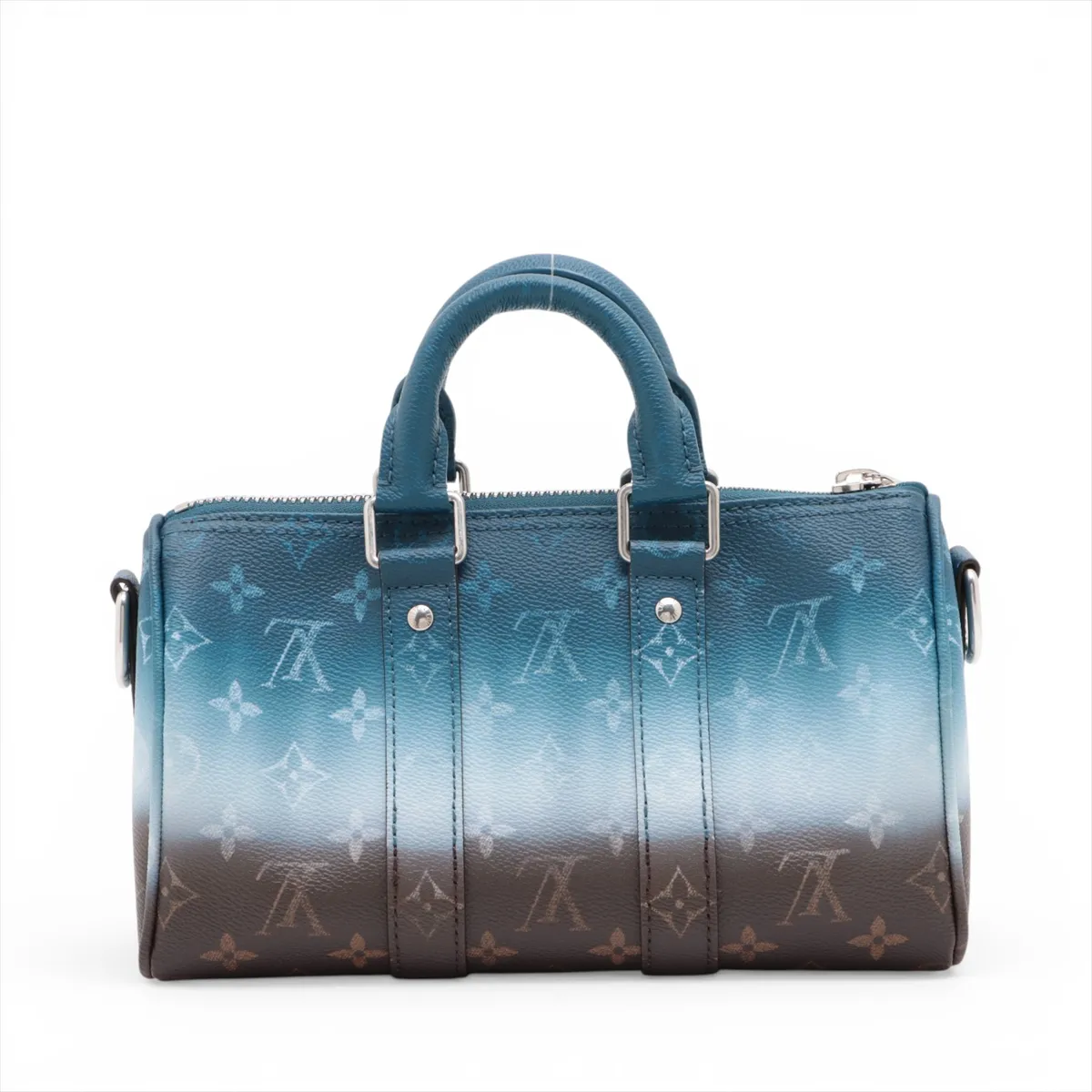 Monogram Pigment Keepall Bandoulière 25 M28026 Blue (RFID detected) — view 2