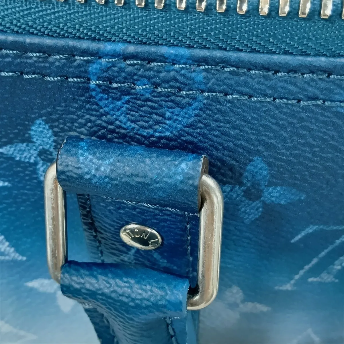Monogram Pigment Keepall Bandoulière 25 M28026 Blue (RFID detected) — view 12