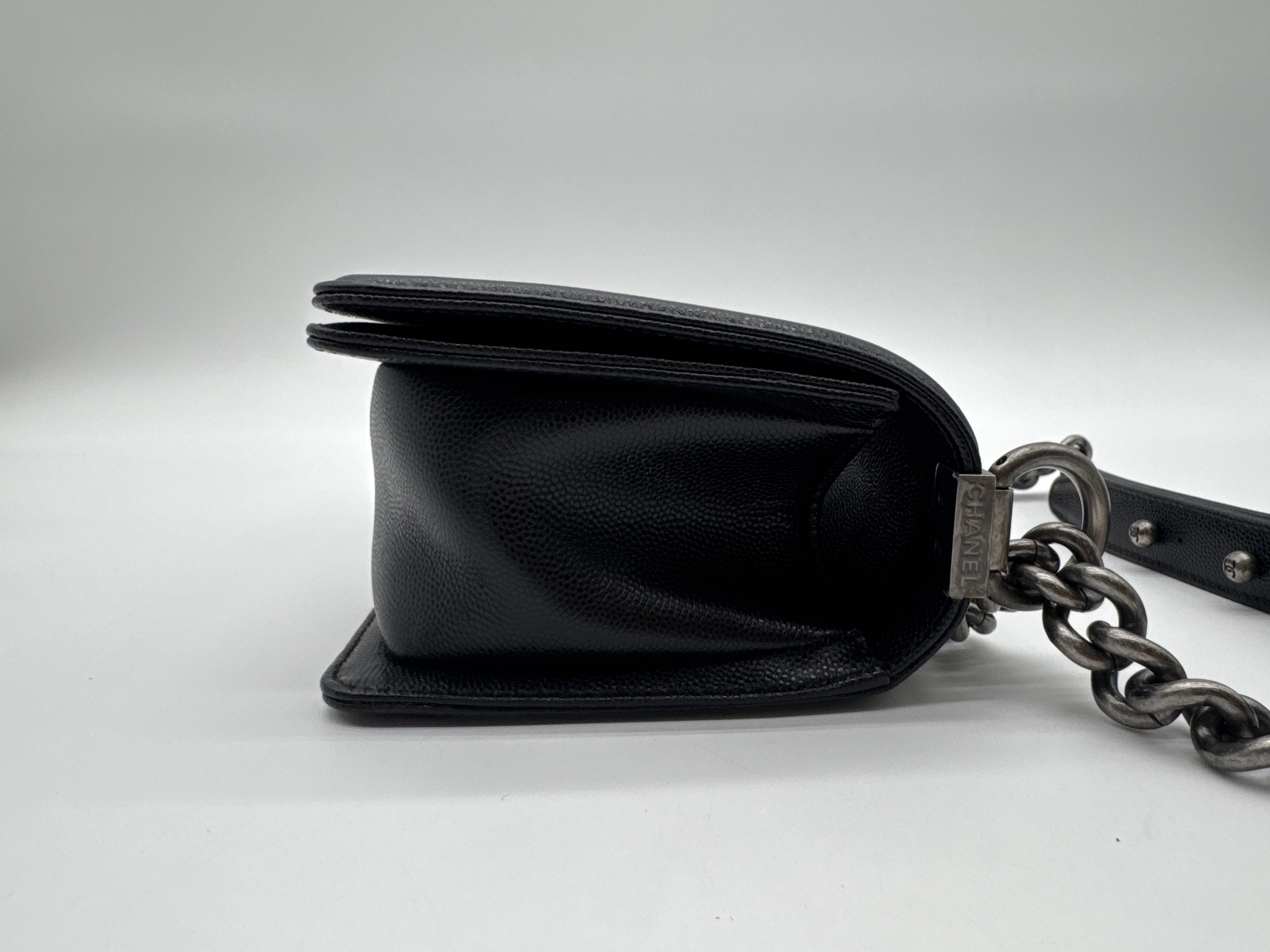 Caviar Skin Black Shoulder Bag — view 3