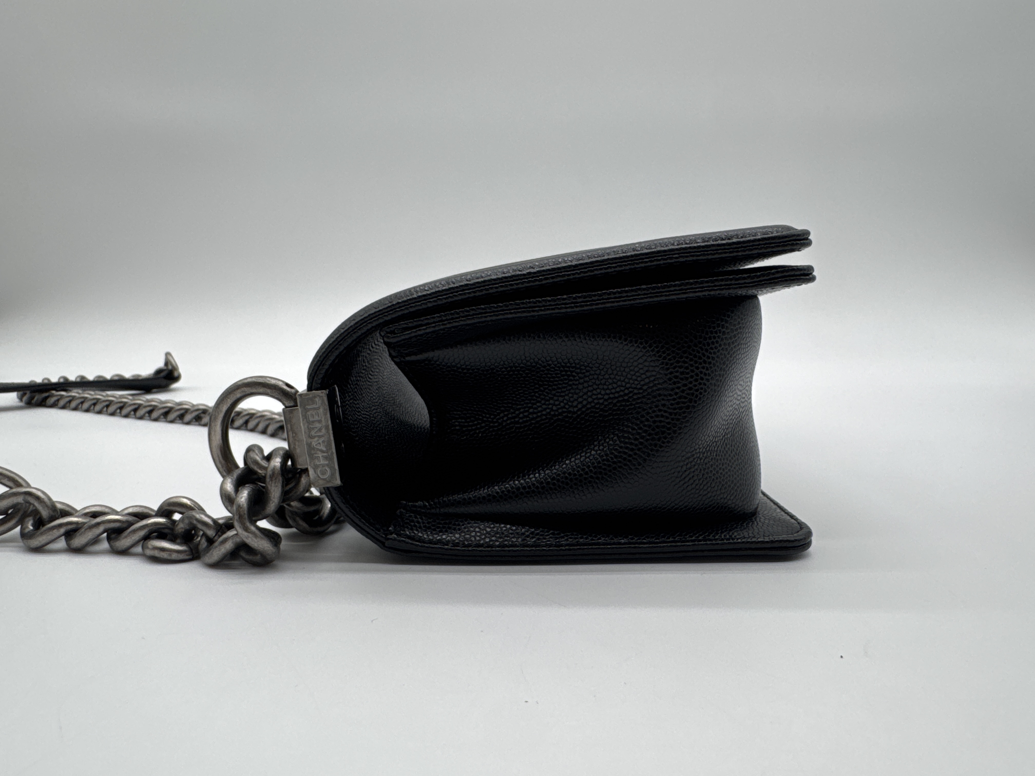 Caviar Skin Black Shoulder Bag — view 4
