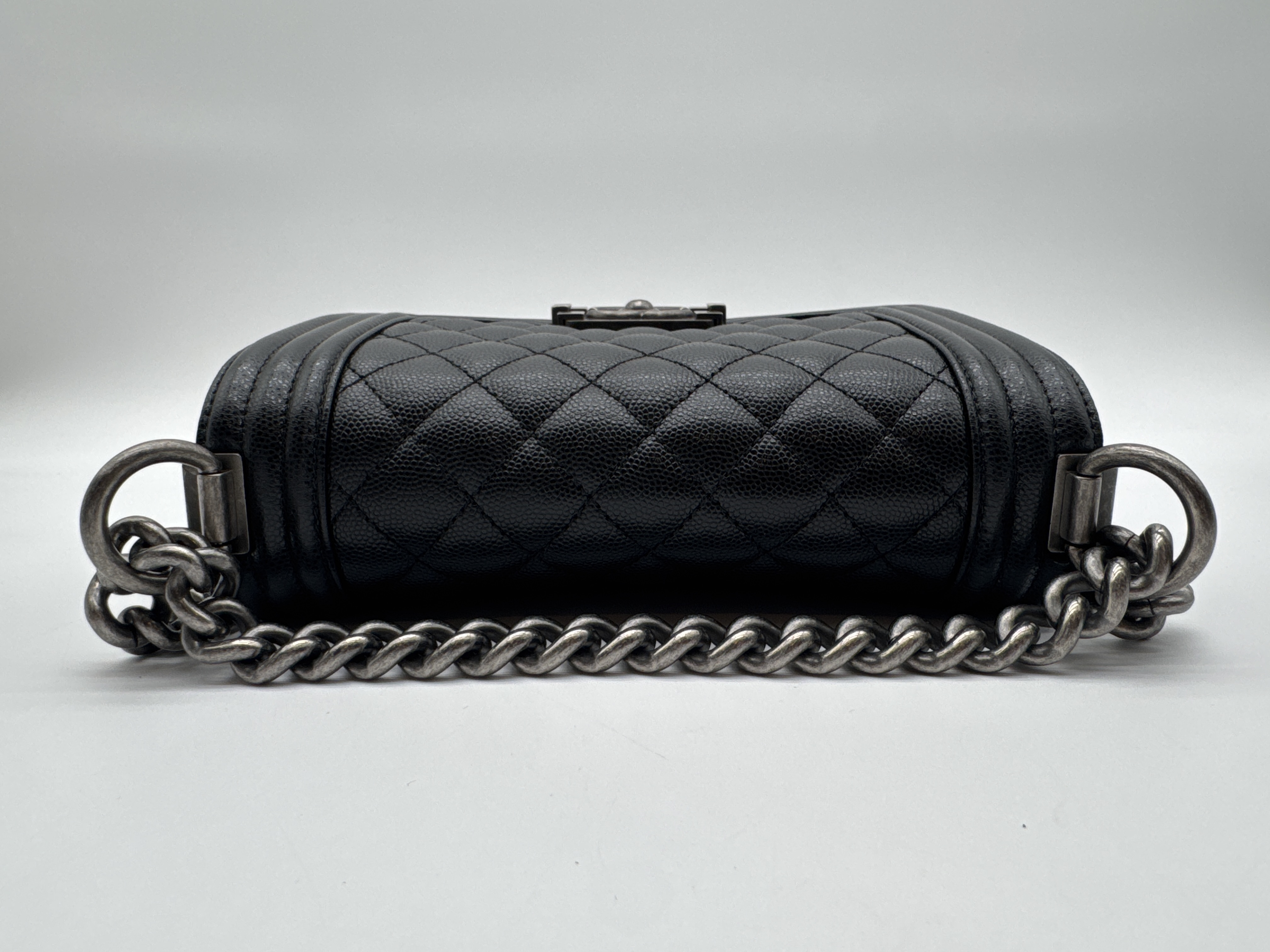 Caviar Skin Black Shoulder Bag — view 5