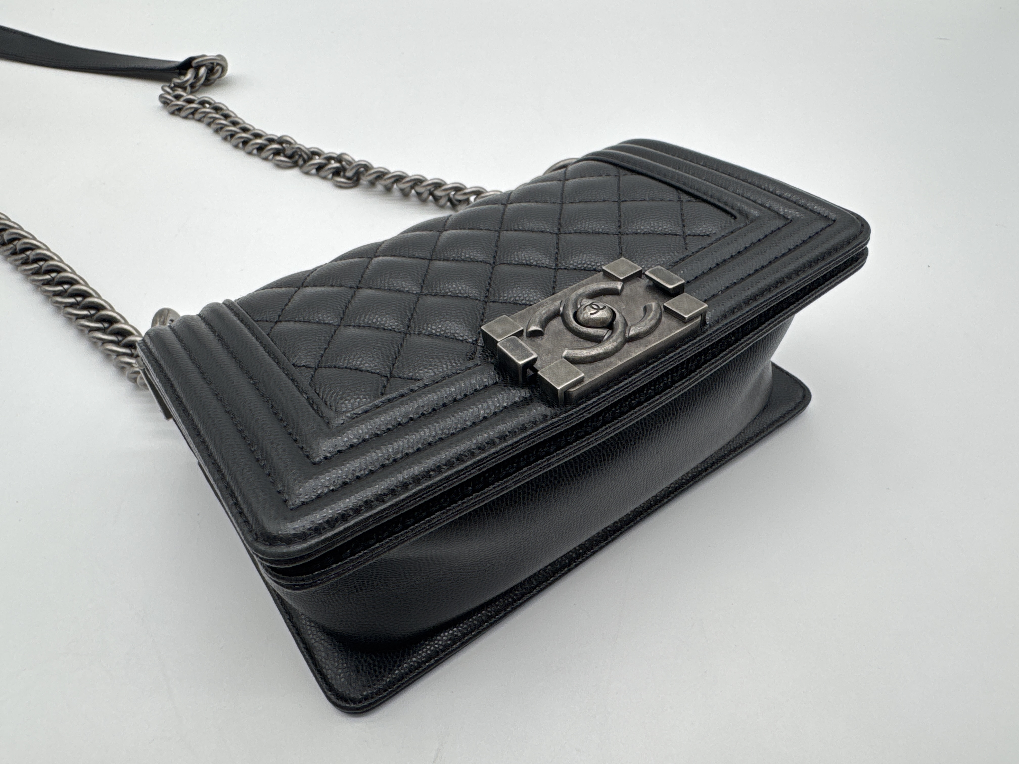 Caviar Skin Black Shoulder Bag — view 6