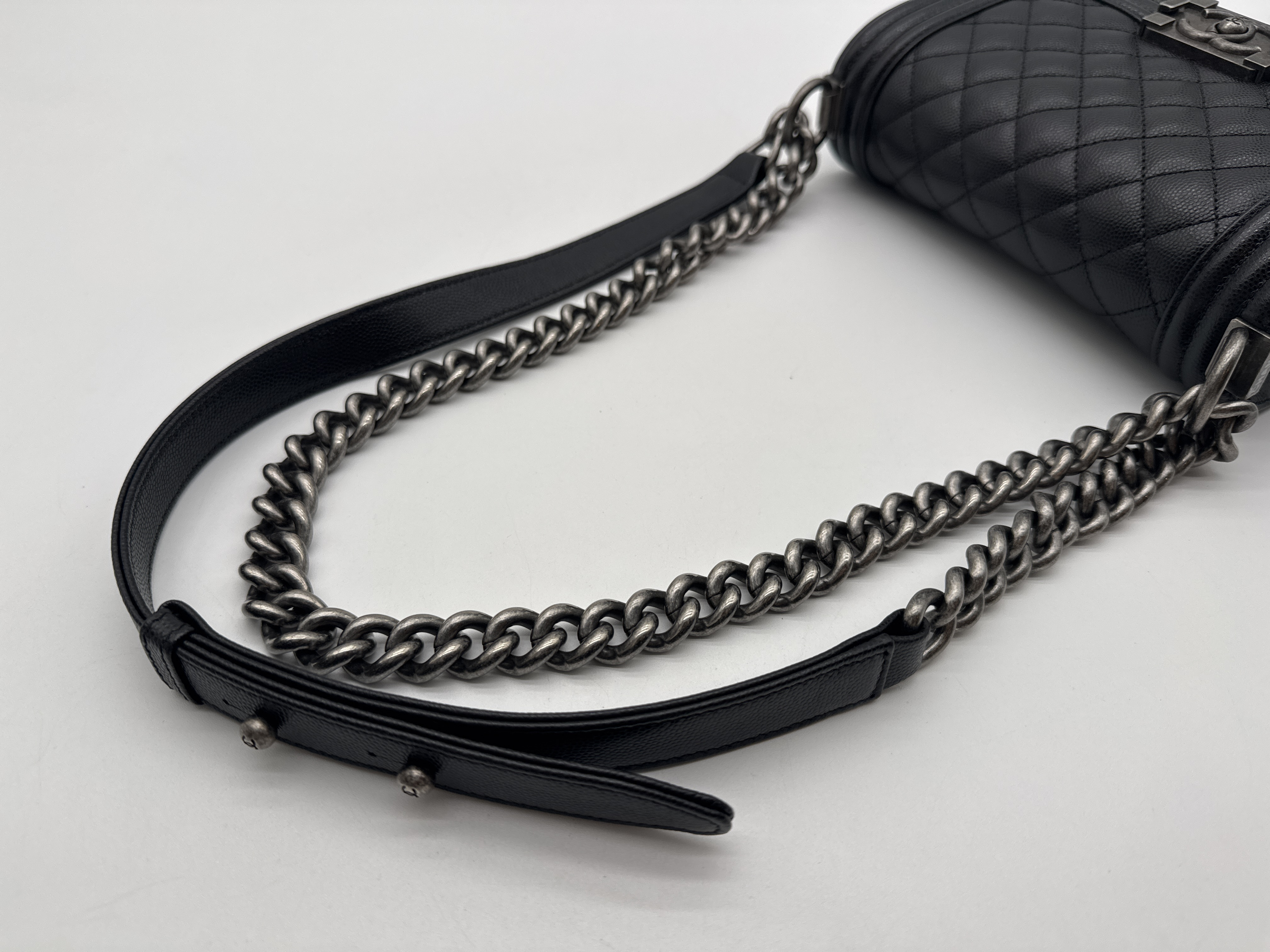 Caviar Skin Black Shoulder Bag — view 9
