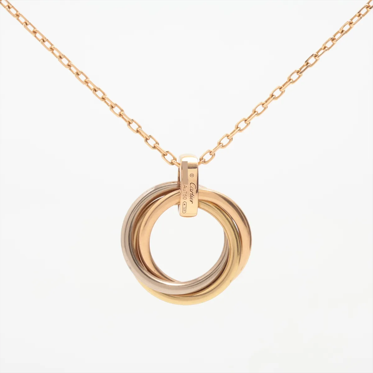 Trinity Diamond Necklace 750 (Yellow Gold x Pink Gold x White Gold) 8.7g BZP869 — view 2