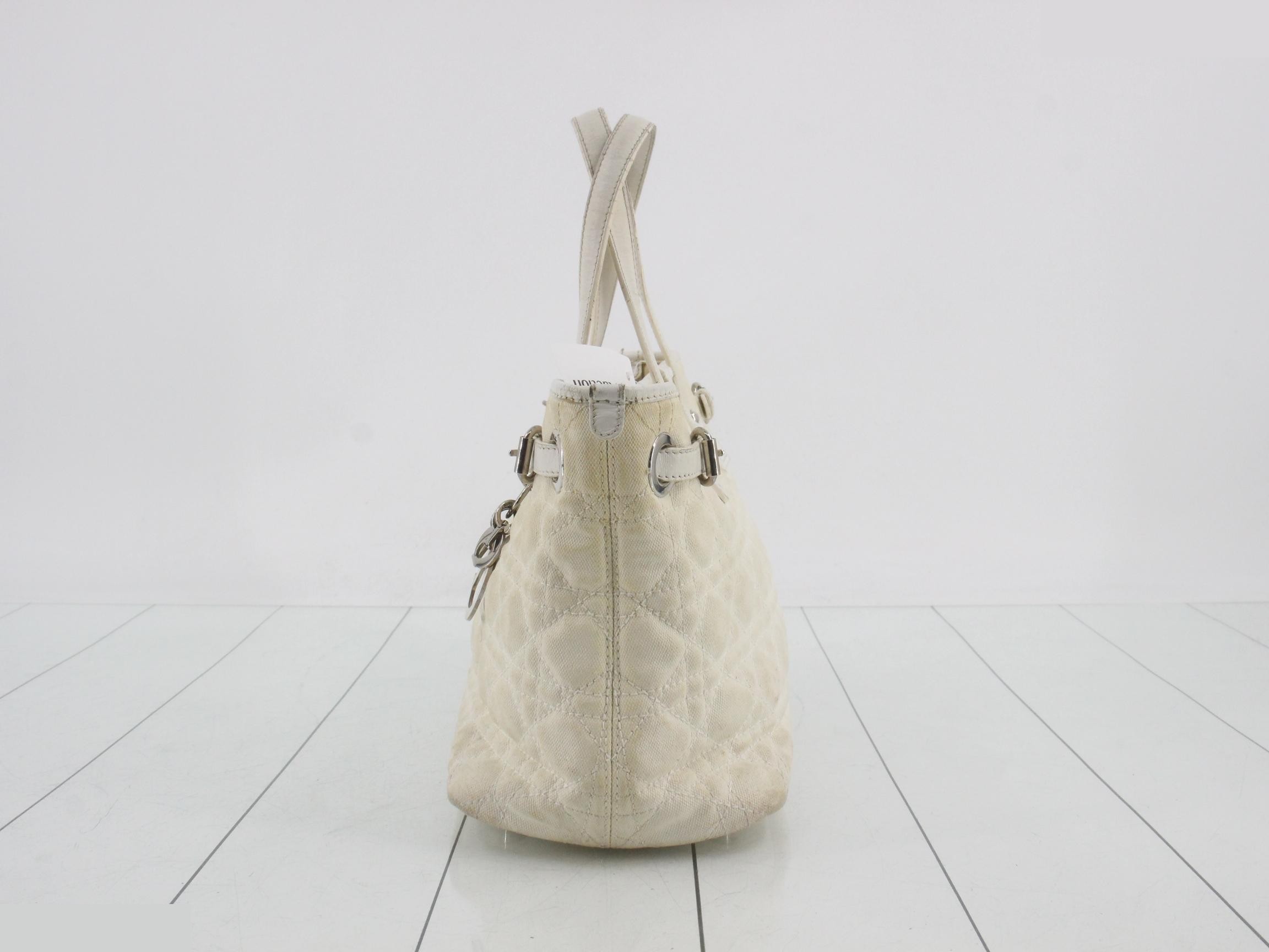 Panarea Cannage Tote Bag, White — view 3