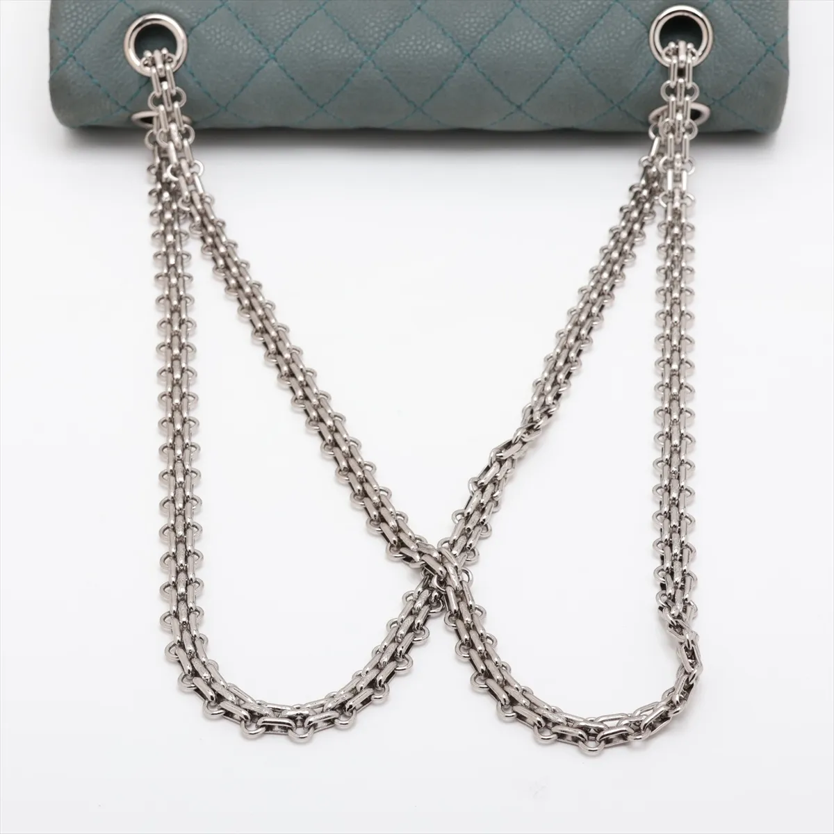 Matelassé 2.55 Caviar Skin Double Flap Double Chain Bag, Green, Gold Hardware, 17624840, Serial Number , A37586 — view 5