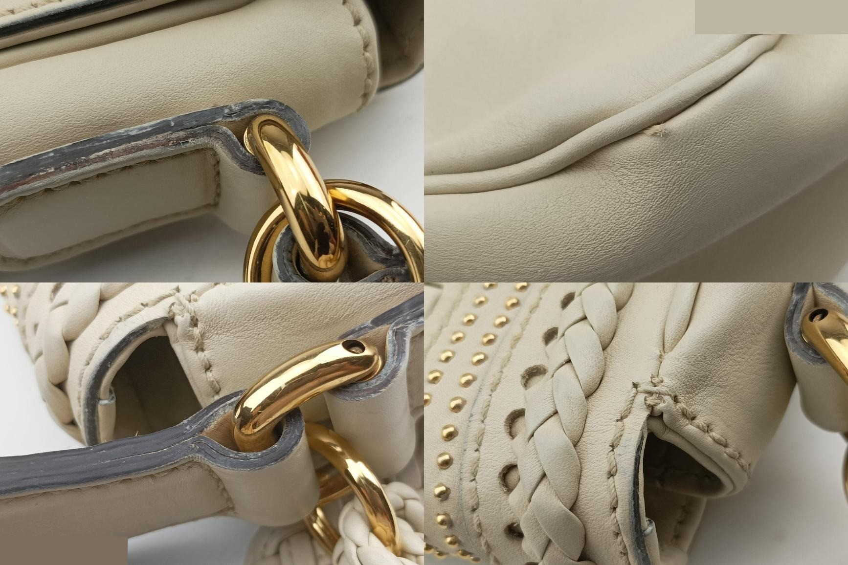 Handmade tassel medium flap leather bag, white — view 10