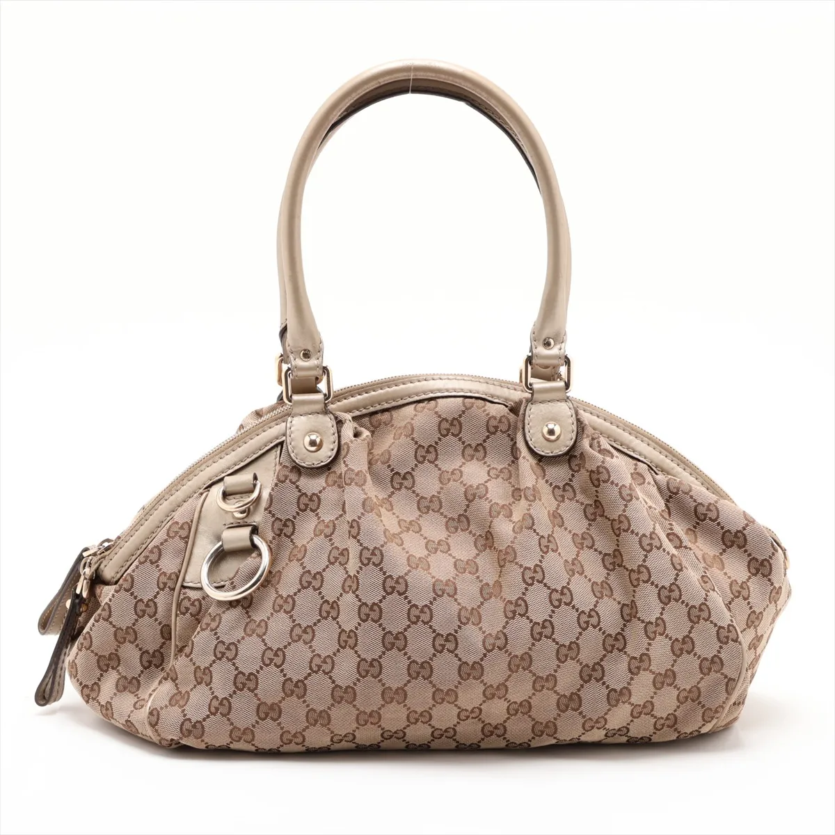 GG Canvas 223974 Canvas x Leather Handbag Beige x Gold