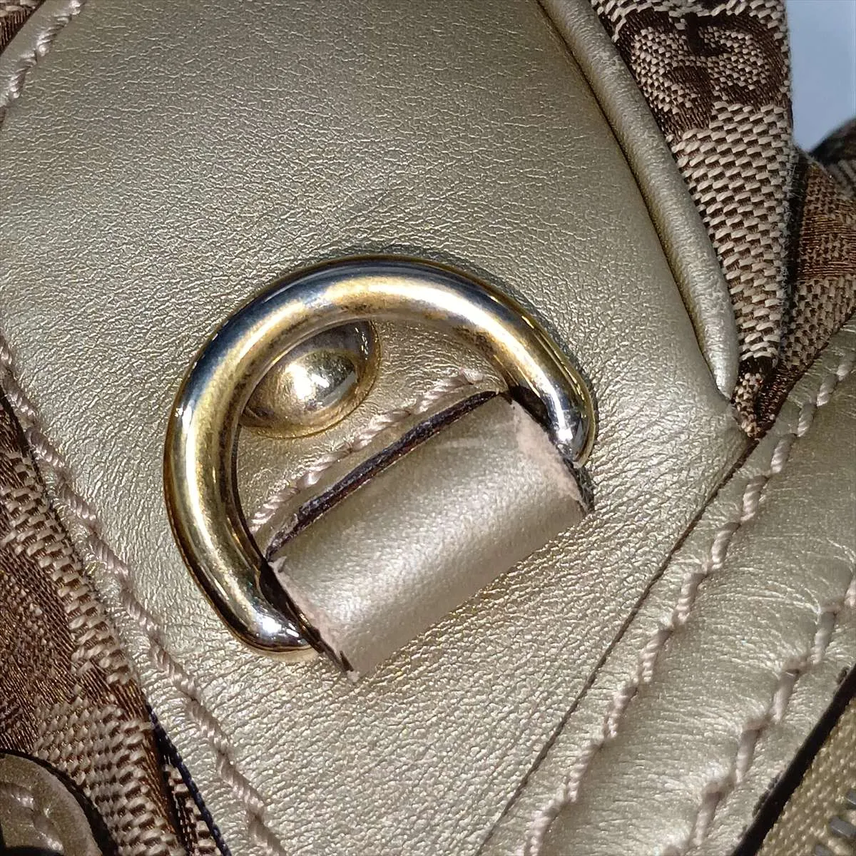GG Canvas 223974 Canvas x Leather Handbag Beige x Gold — view 15