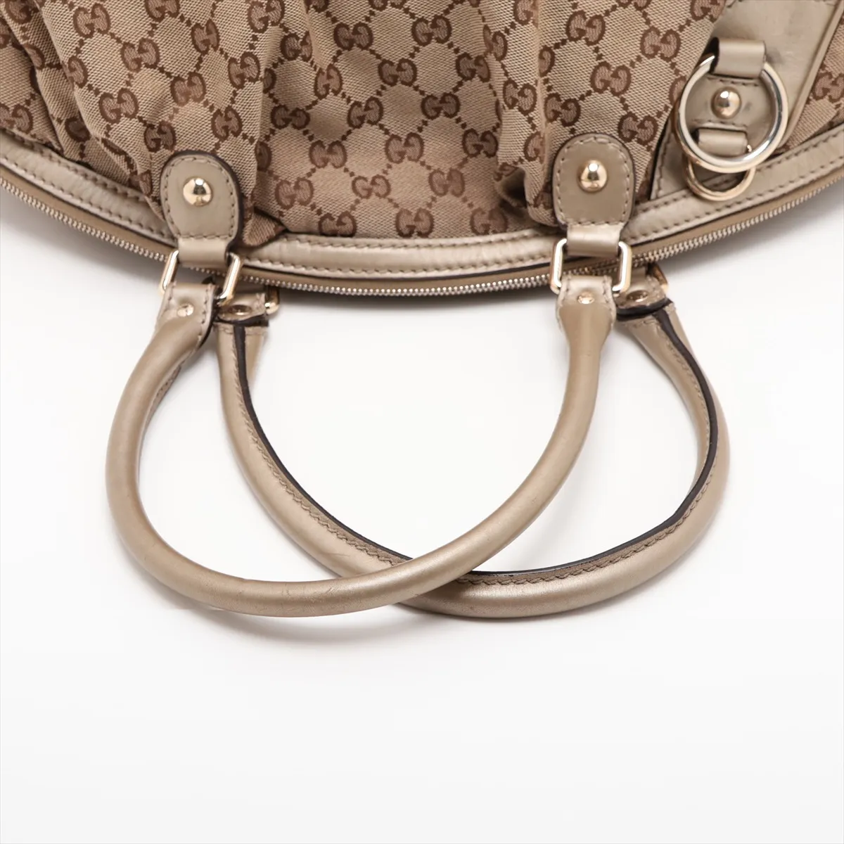 GG Canvas 223974 Canvas x Leather Handbag Beige x Gold — view 5