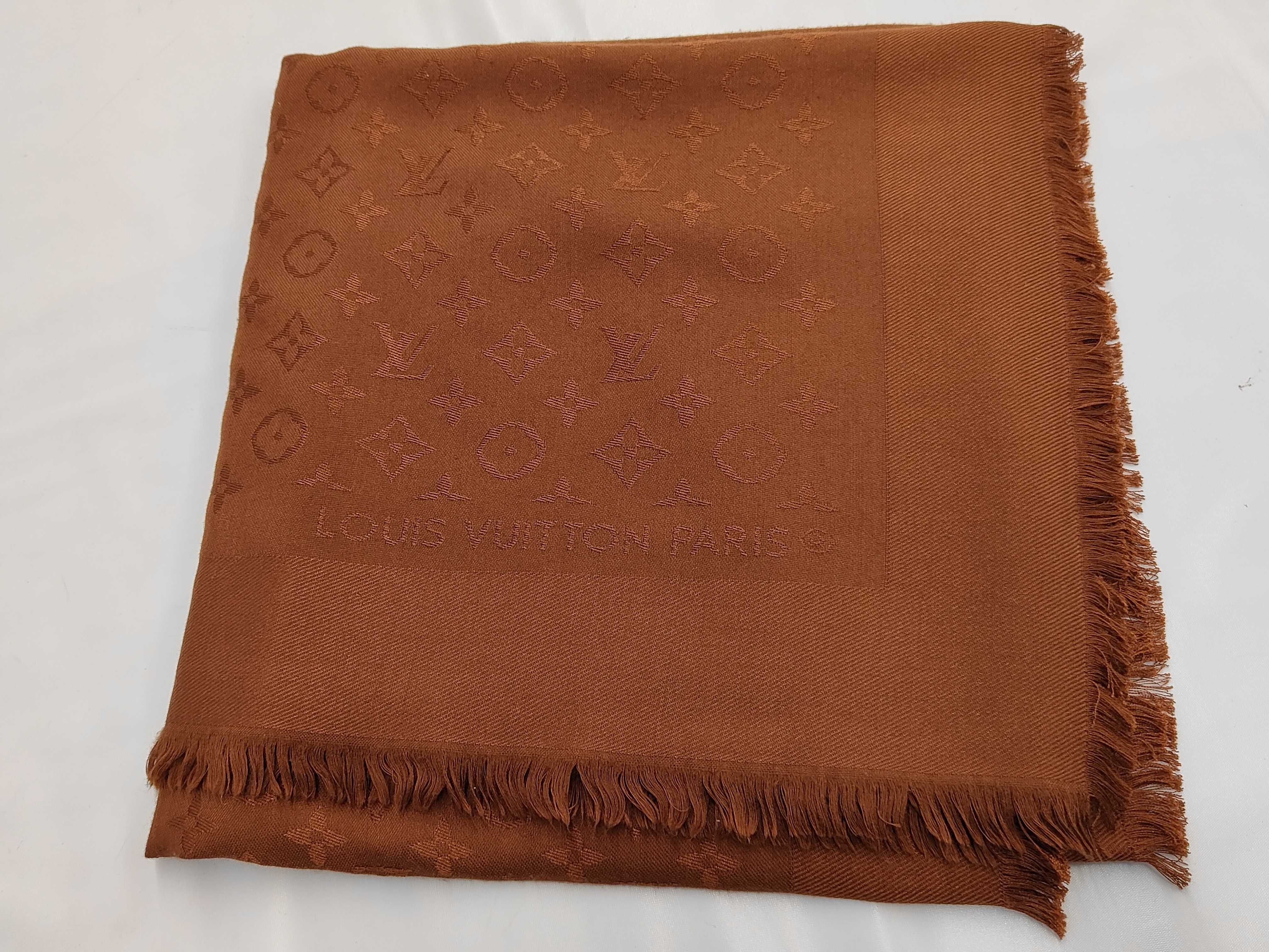 Monogram Silk Shawl, Brown, Other Accessories
