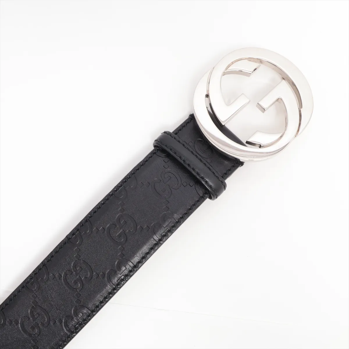 114984 Guccisima Belt 95 GP x Leather Black x Silver — view 2
