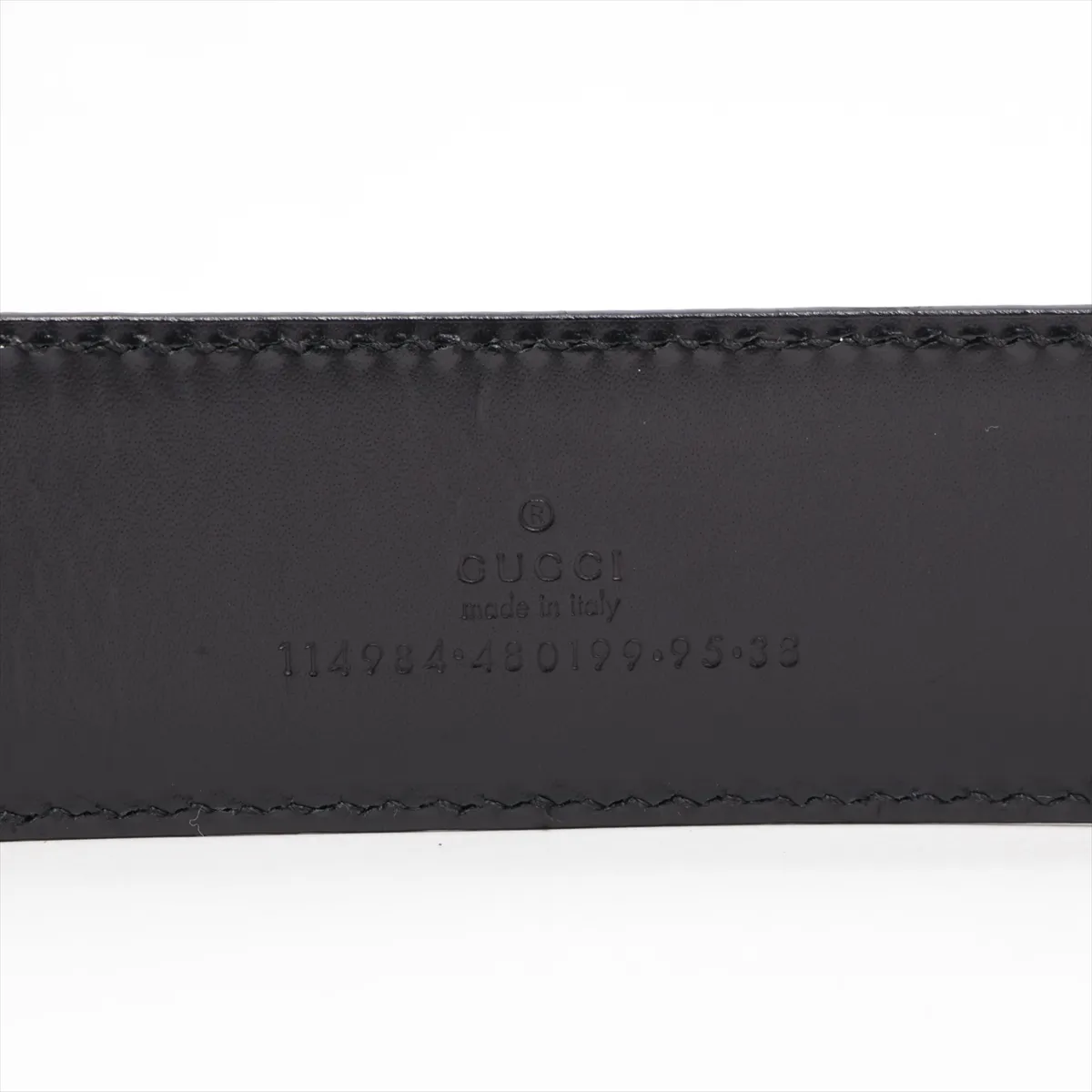 114984 Guccisima Belt 95 GP x Leather Black x Silver — view 5