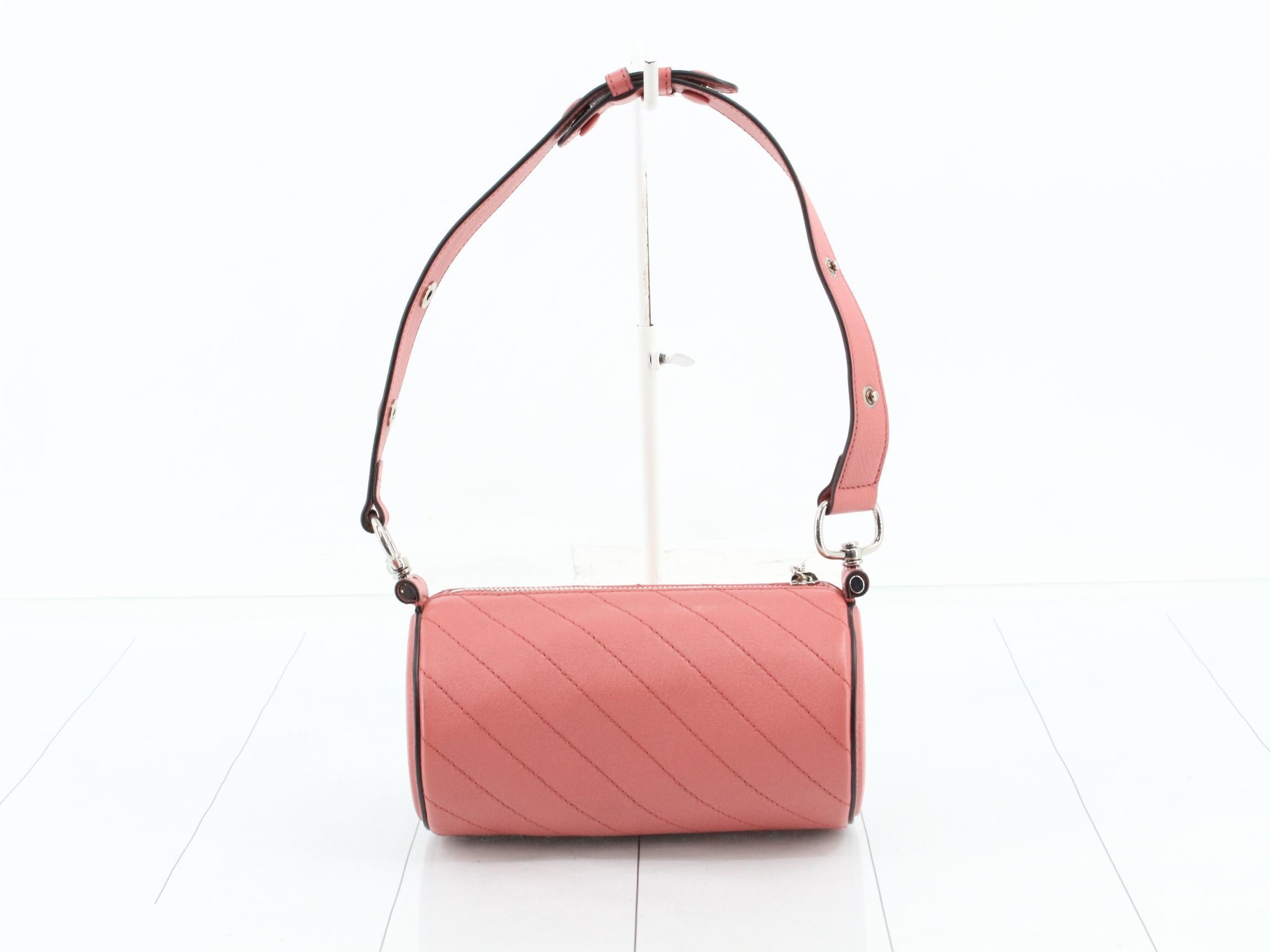 Blondie Mini Interlocking G Leather One-Shoulder Bag (Pink) — view 2