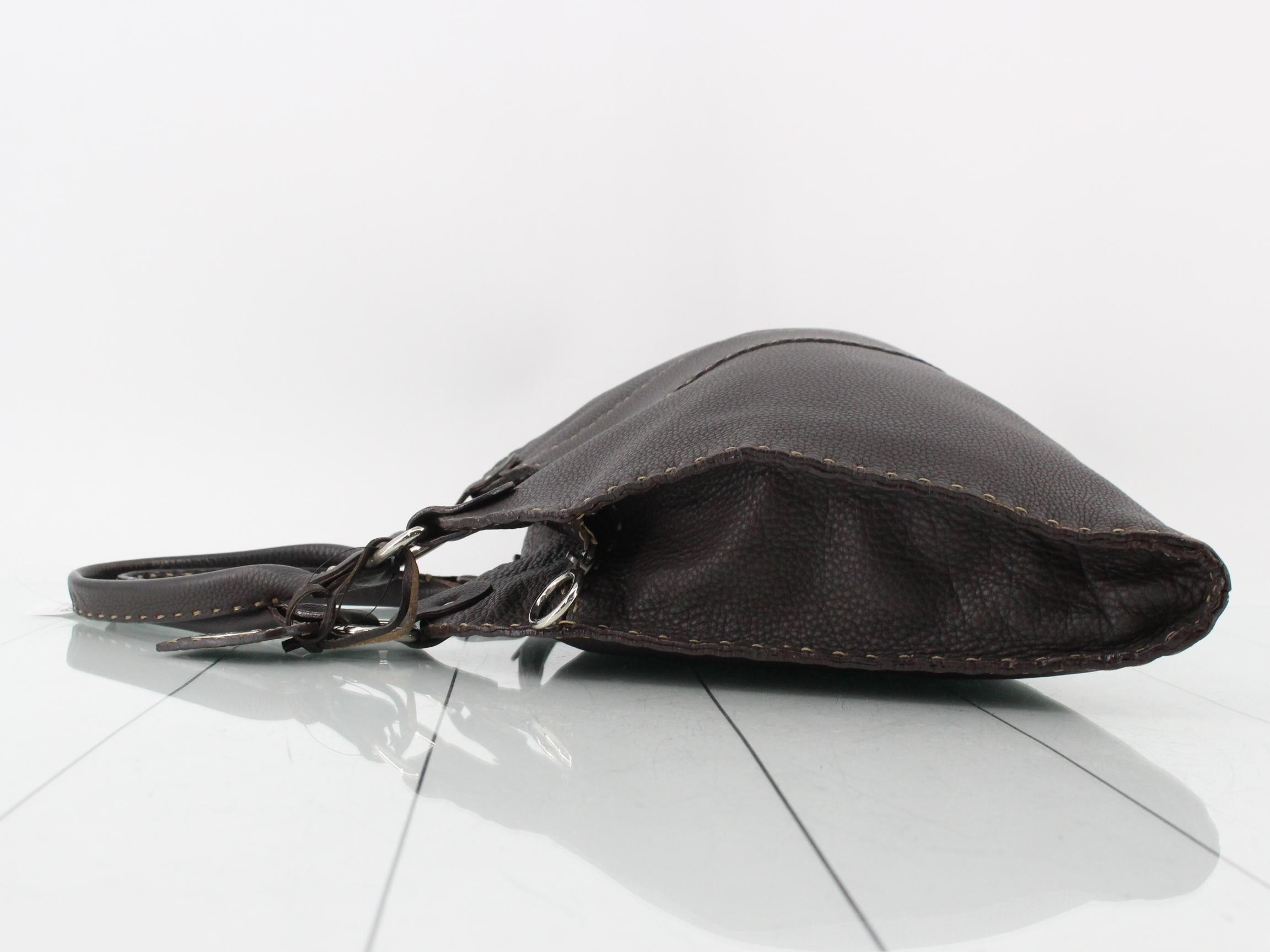 Leather tote bag, brown, with charm. — view 4