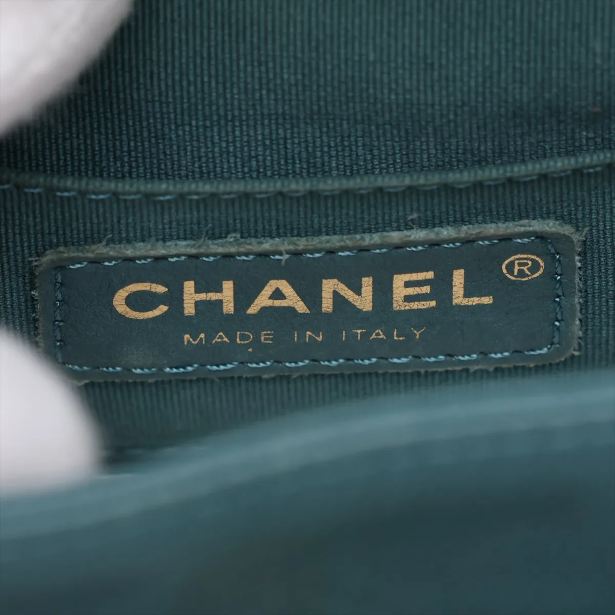 [Individually packaged] Chanel Matelassé Caviar Skin Chain Backpack, Green with Gold Hardware, K375E0C3, Random Plate — view 11