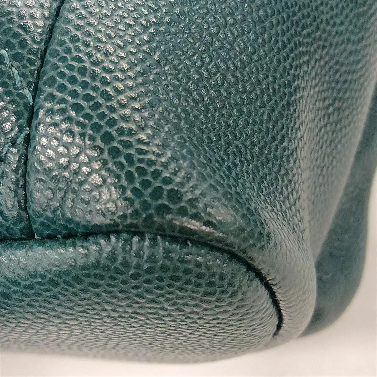 [Individually packaged] Chanel Matelassé Caviar Skin Chain Backpack, Green with Gold Hardware, K375E0C3, Random Plate — view 15