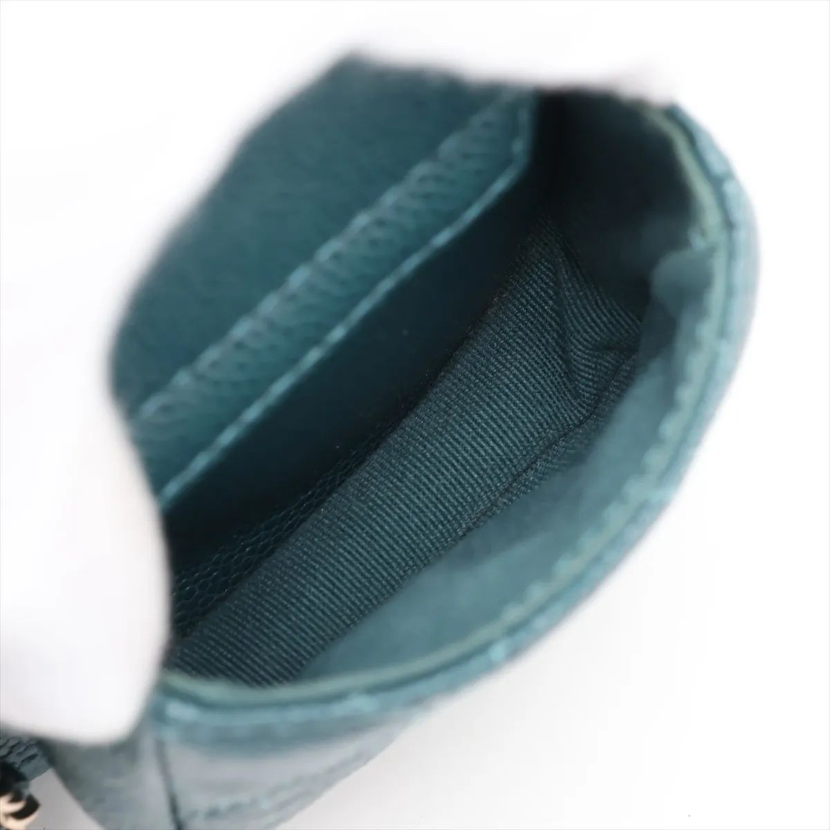 [Individually packaged] Chanel Matelassé Caviar Skin Chain Backpack, Green with Gold Hardware, K375E0C3, Random Plate — view 9