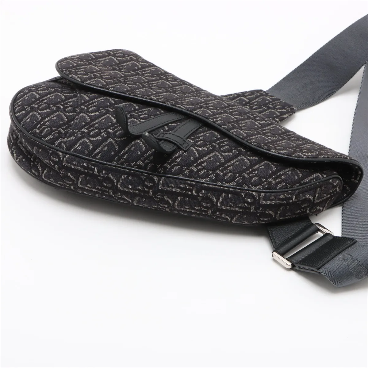 Oblique Canvas x Leather Body Bag Gray — view 3