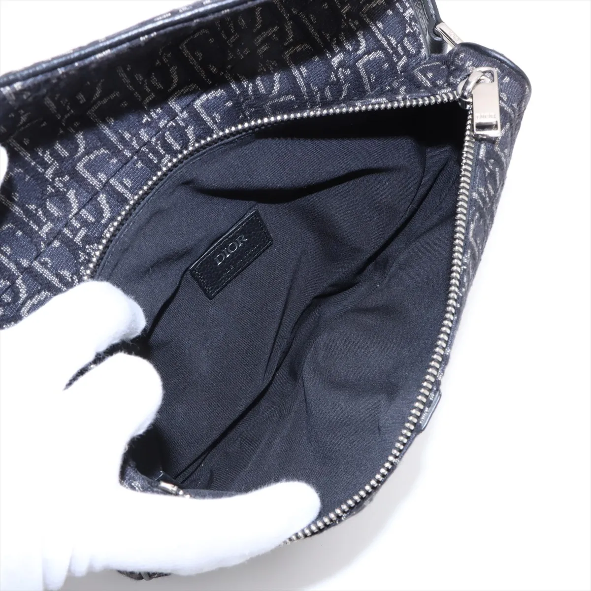 Oblique Canvas x Leather Body Bag Gray — view 6