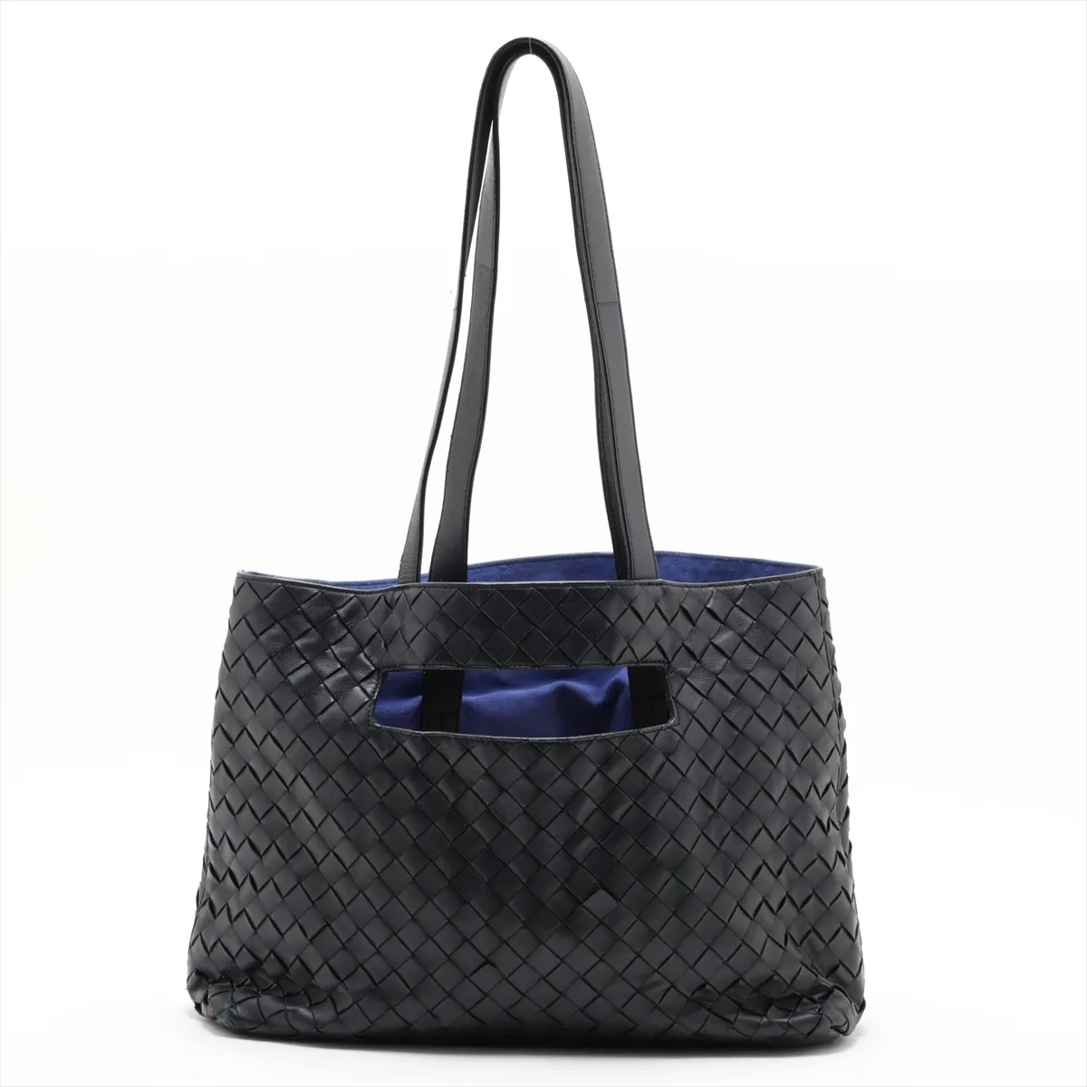 Intrecciato Leather Tote Bag, Black