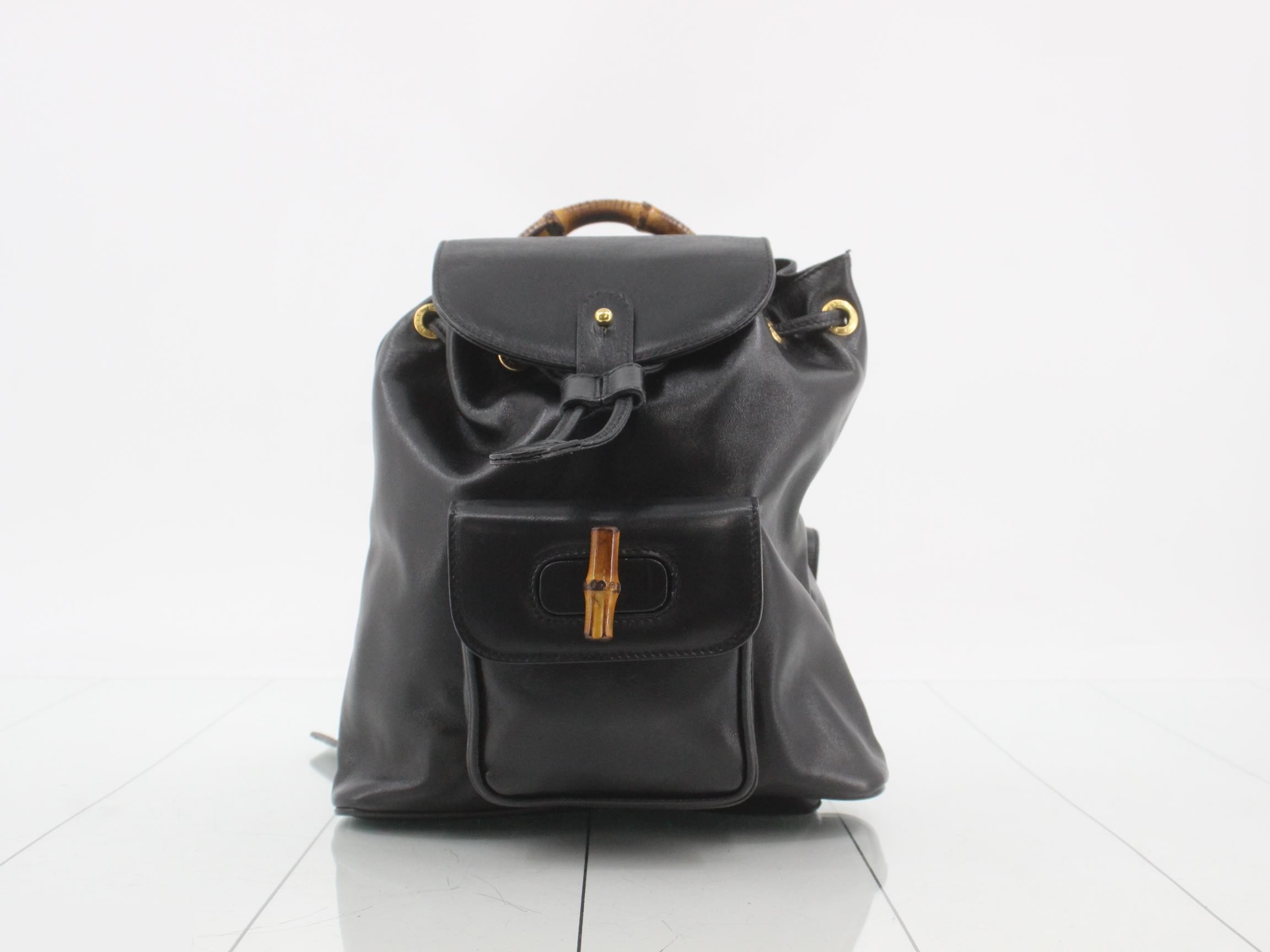 Bamboo (bag) / Backpack, Leather, Black