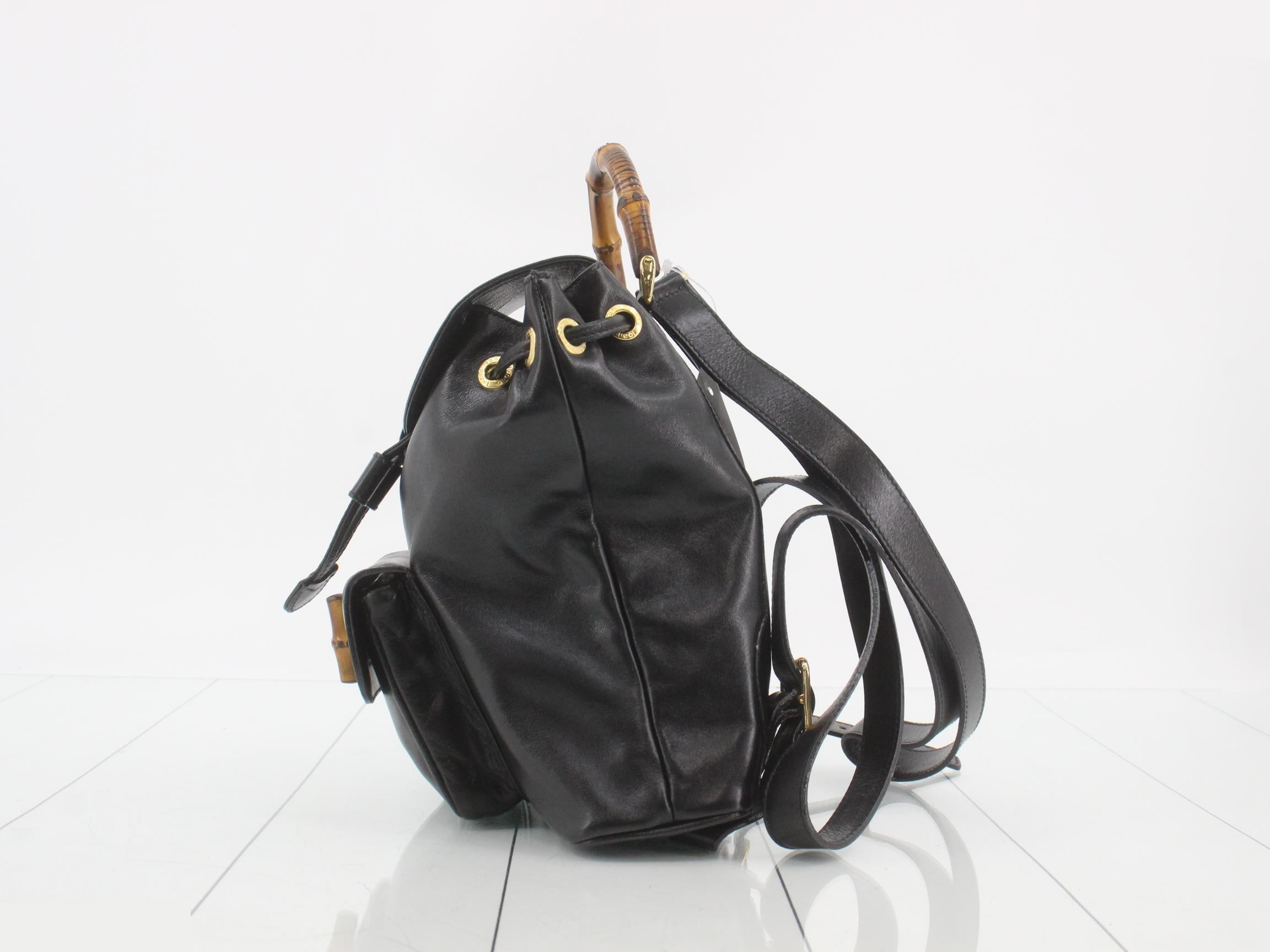Bamboo (bag) / Backpack, Leather, Black — view 3