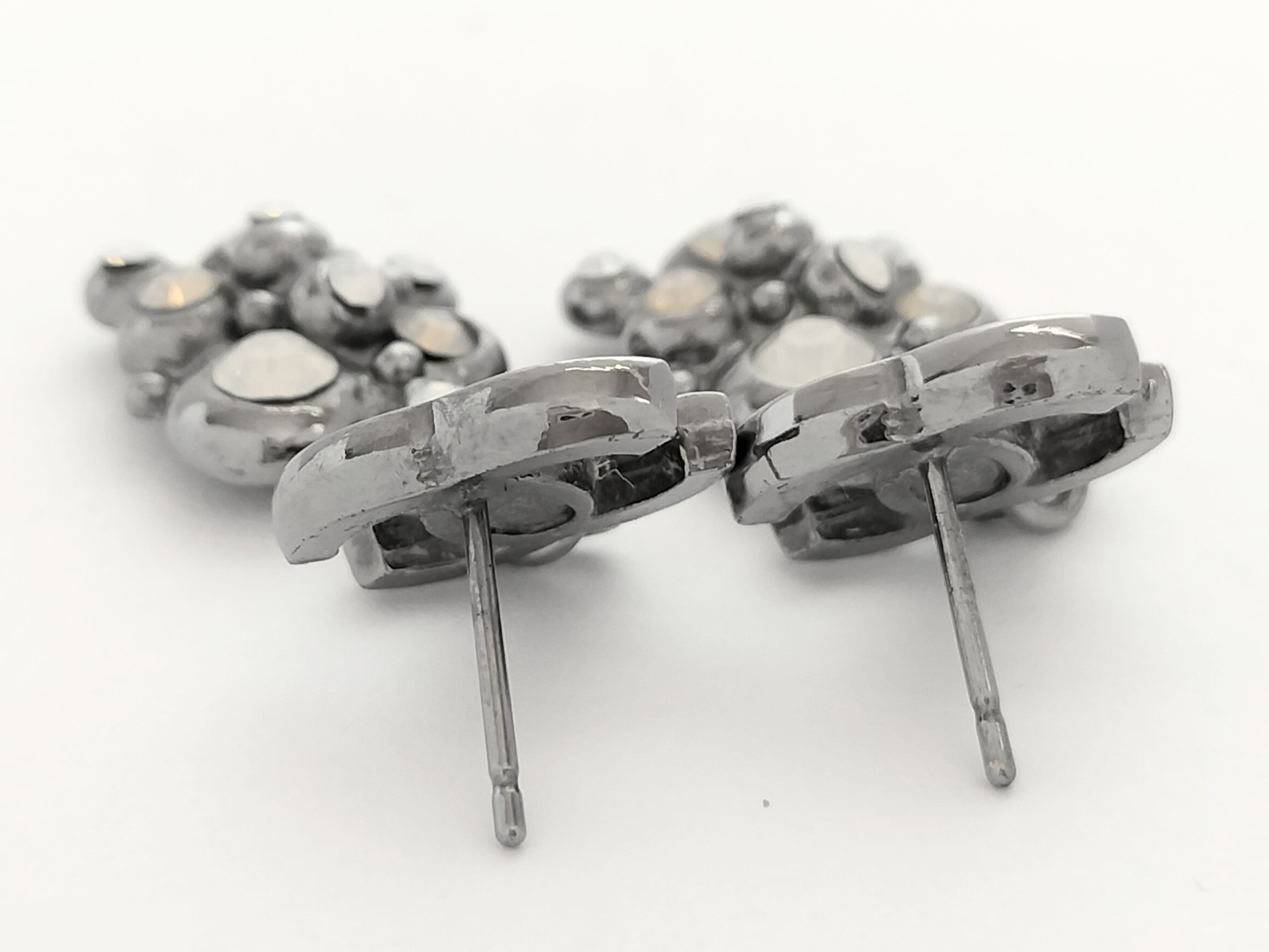 Coco Rhinestone Silver Earrings — view 4