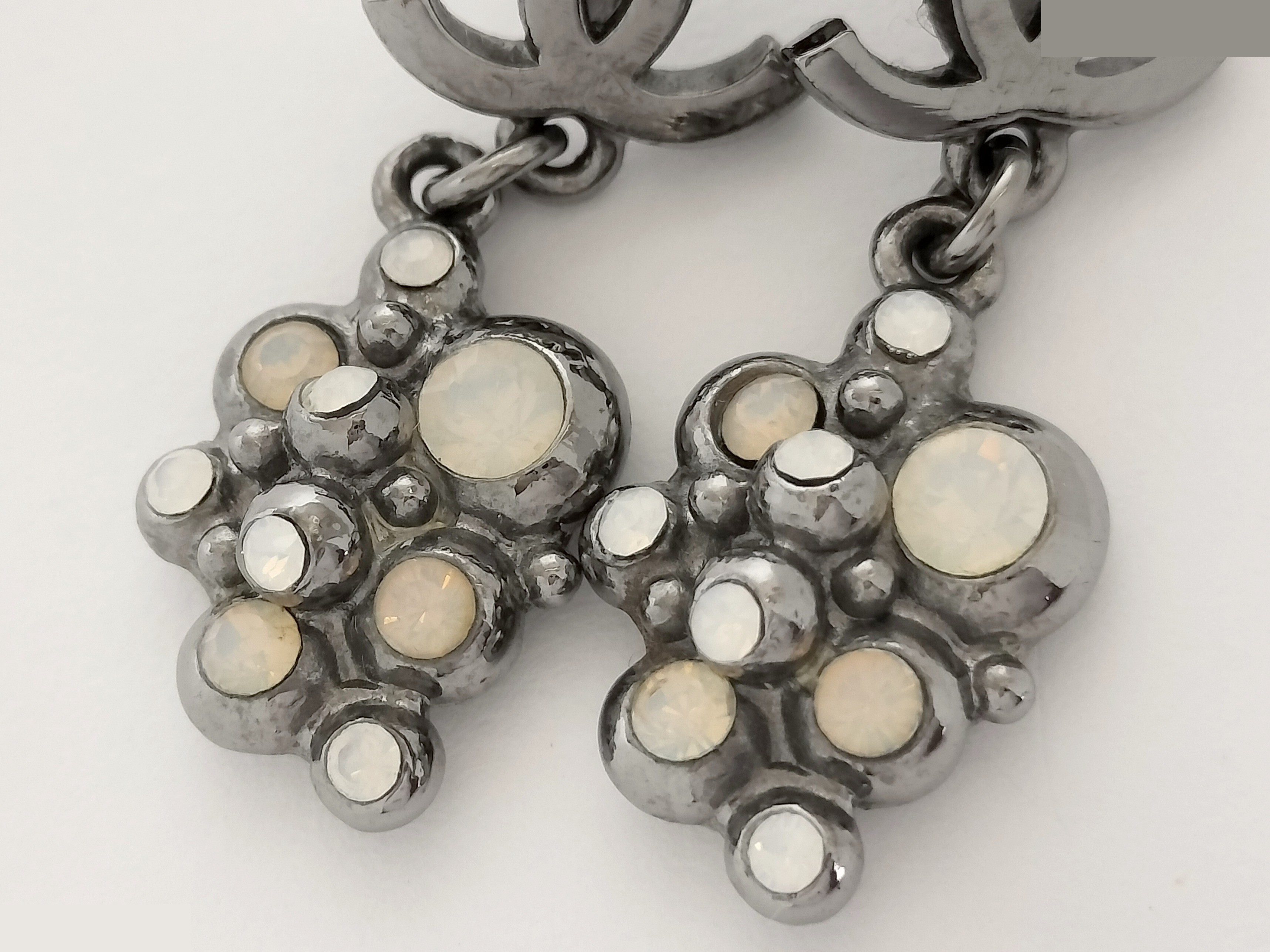 Coco Rhinestone Silver Earrings — view 6