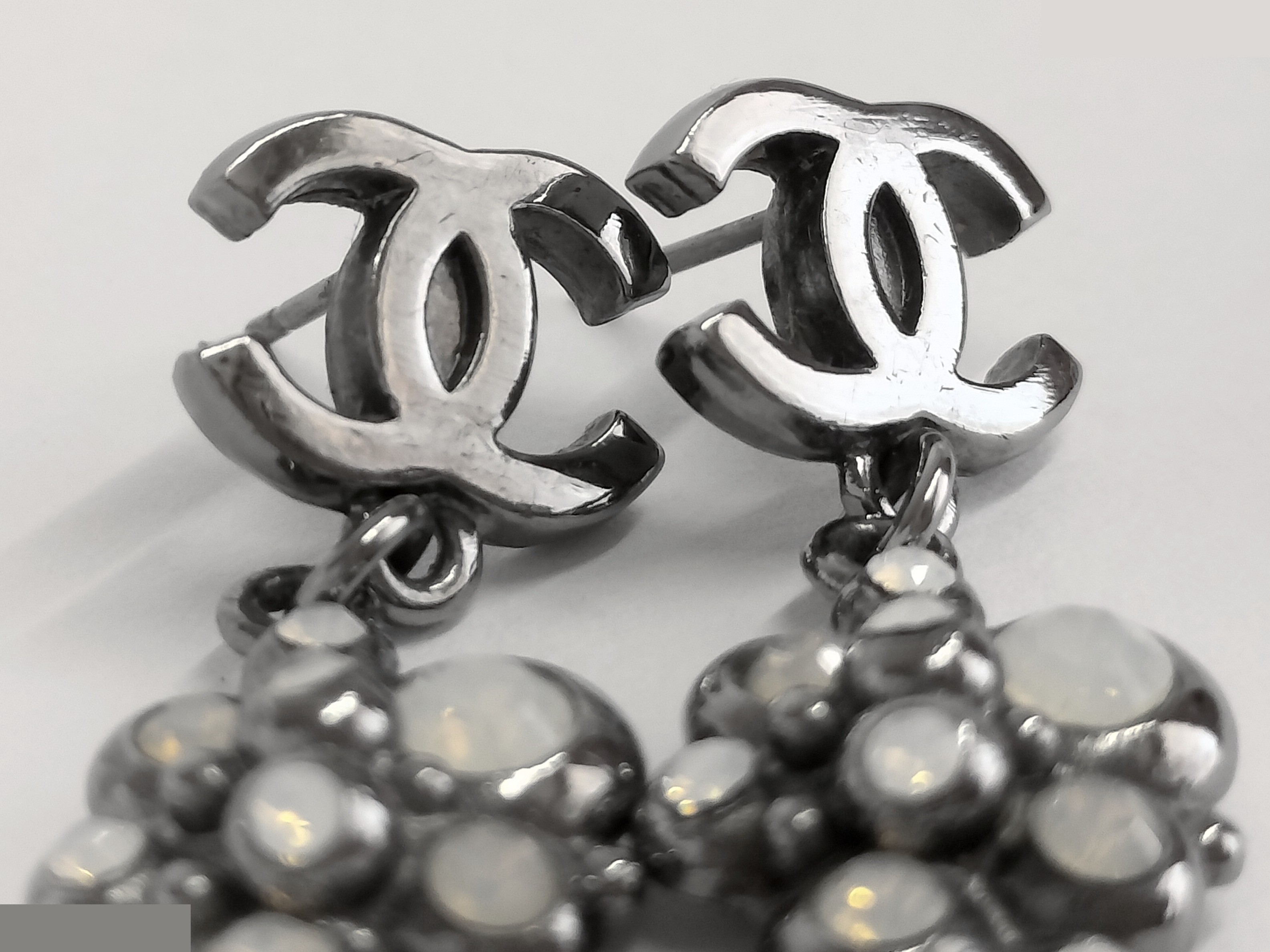 Coco Rhinestone Silver Earrings — view 7