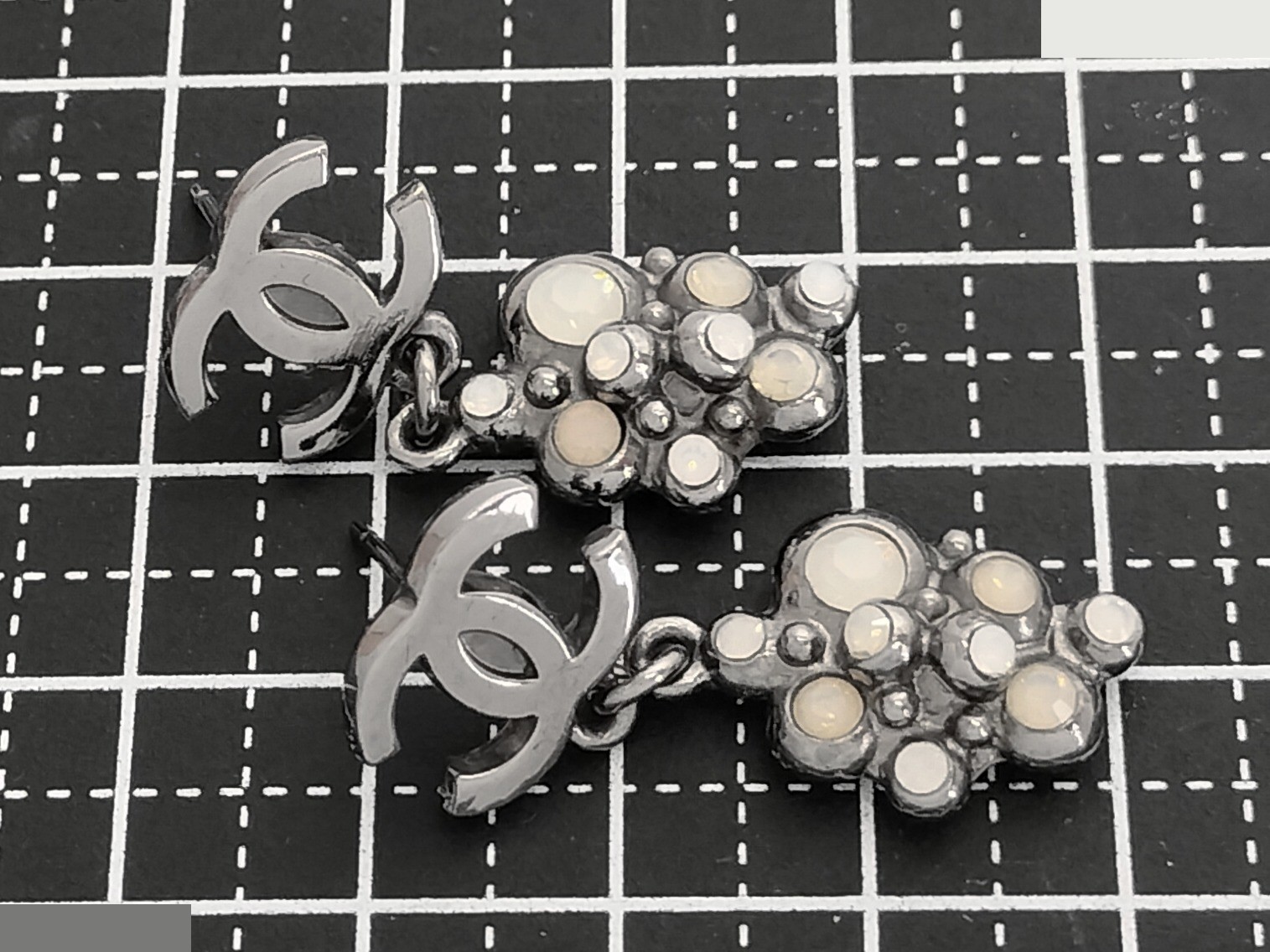 Coco Rhinestone Silver Earrings — view 8