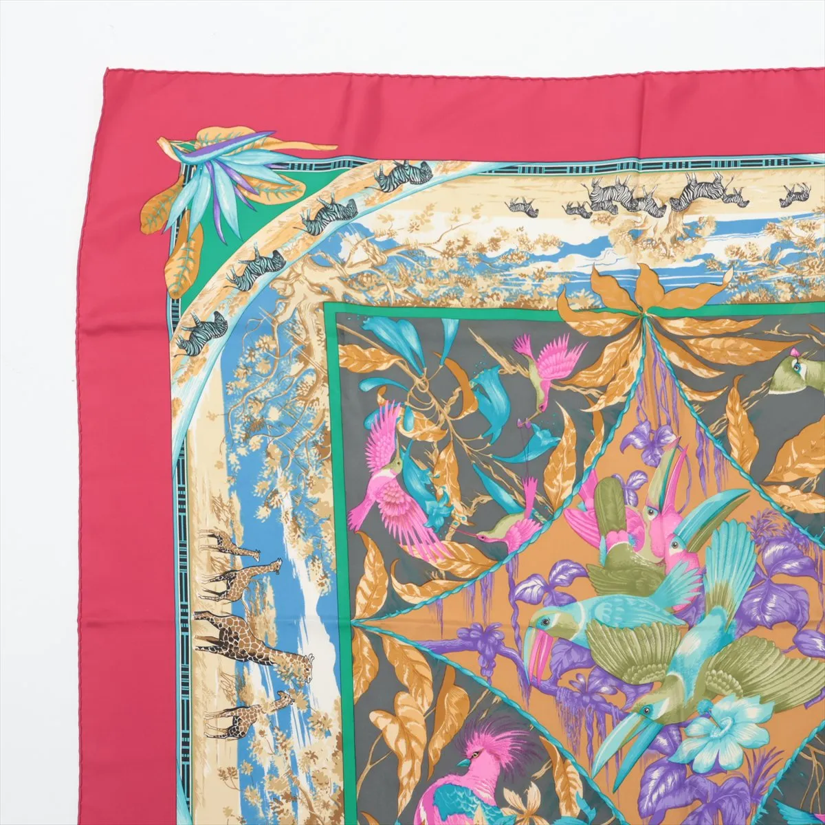 Carre 90 TROPIQUES Tropic Scarf Silk Red Thread — view 2