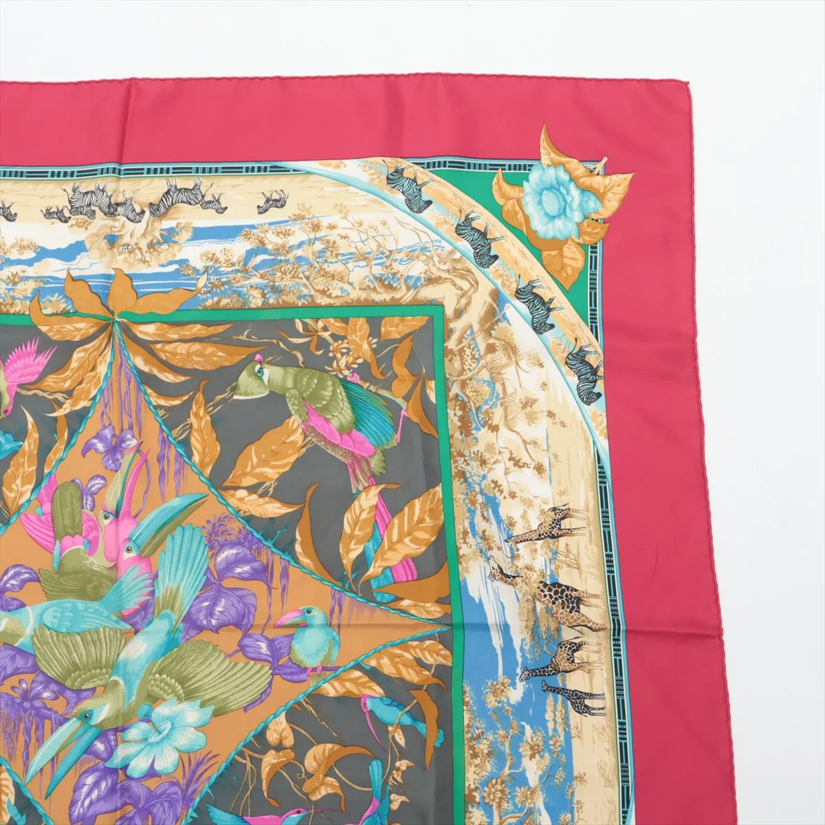 Carre 90 TROPIQUES Tropic Scarf Silk Red Thread — view 3