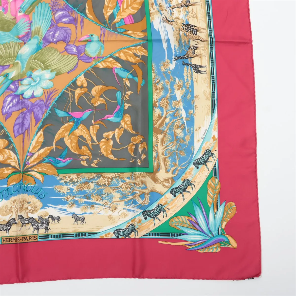 Carre 90 TROPIQUES Tropic Scarf Silk Red Thread — view 4