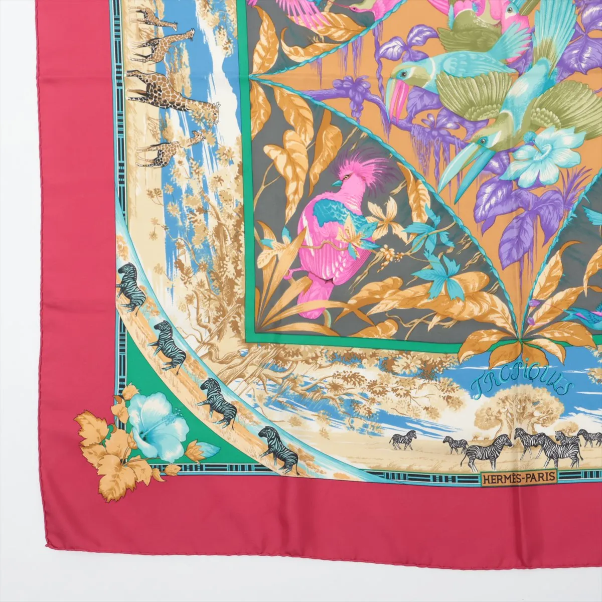 Carre 90 TROPIQUES Tropic Scarf Silk Red Thread — view 5