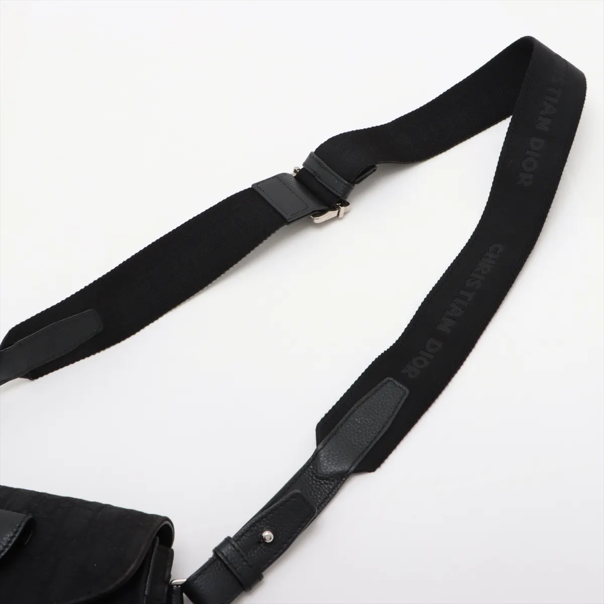 Trotter Saddle Bag Canvas x Leather Shoulder Bag Black — view 5