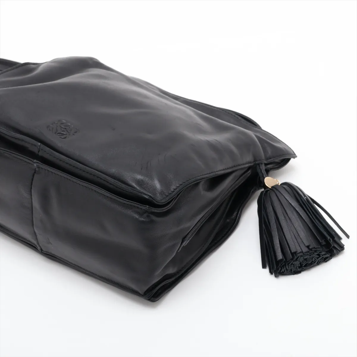 Flamenco 22 Leather Shoulder Bag, Black — view 3