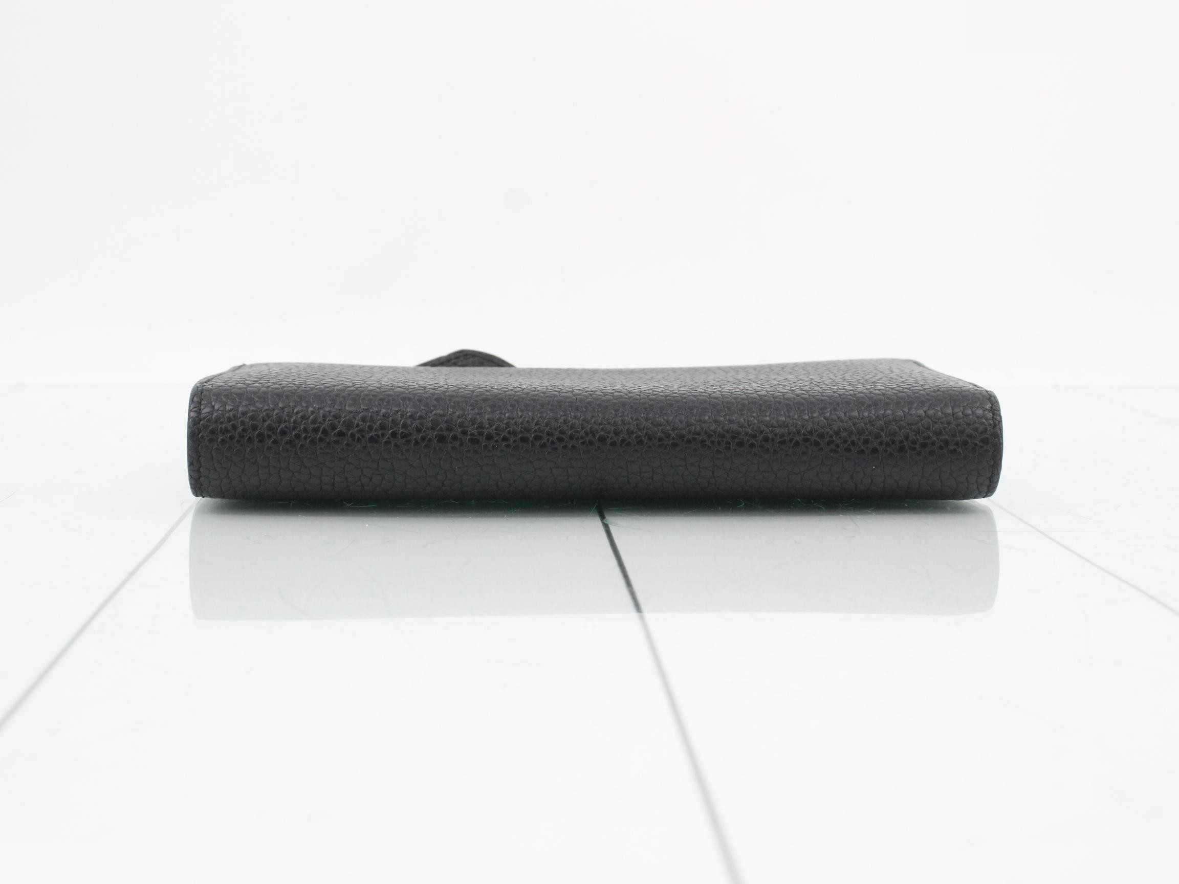 Taurillon leather Portefeuille Comet Noir (black) with dust bag. — view 3