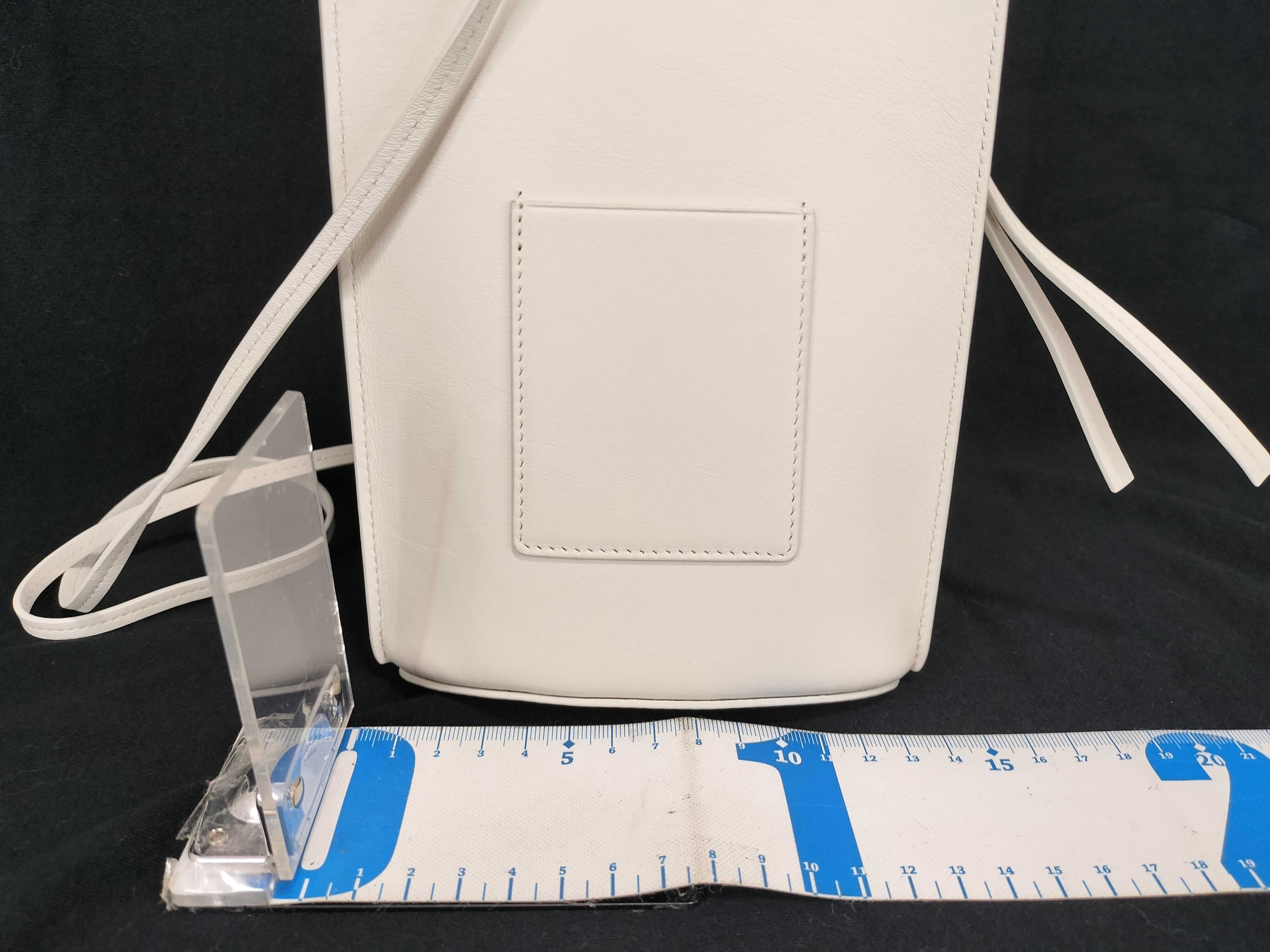 Dice Pocket Leather Shoulder Bag White Shoulder Bag — view 2