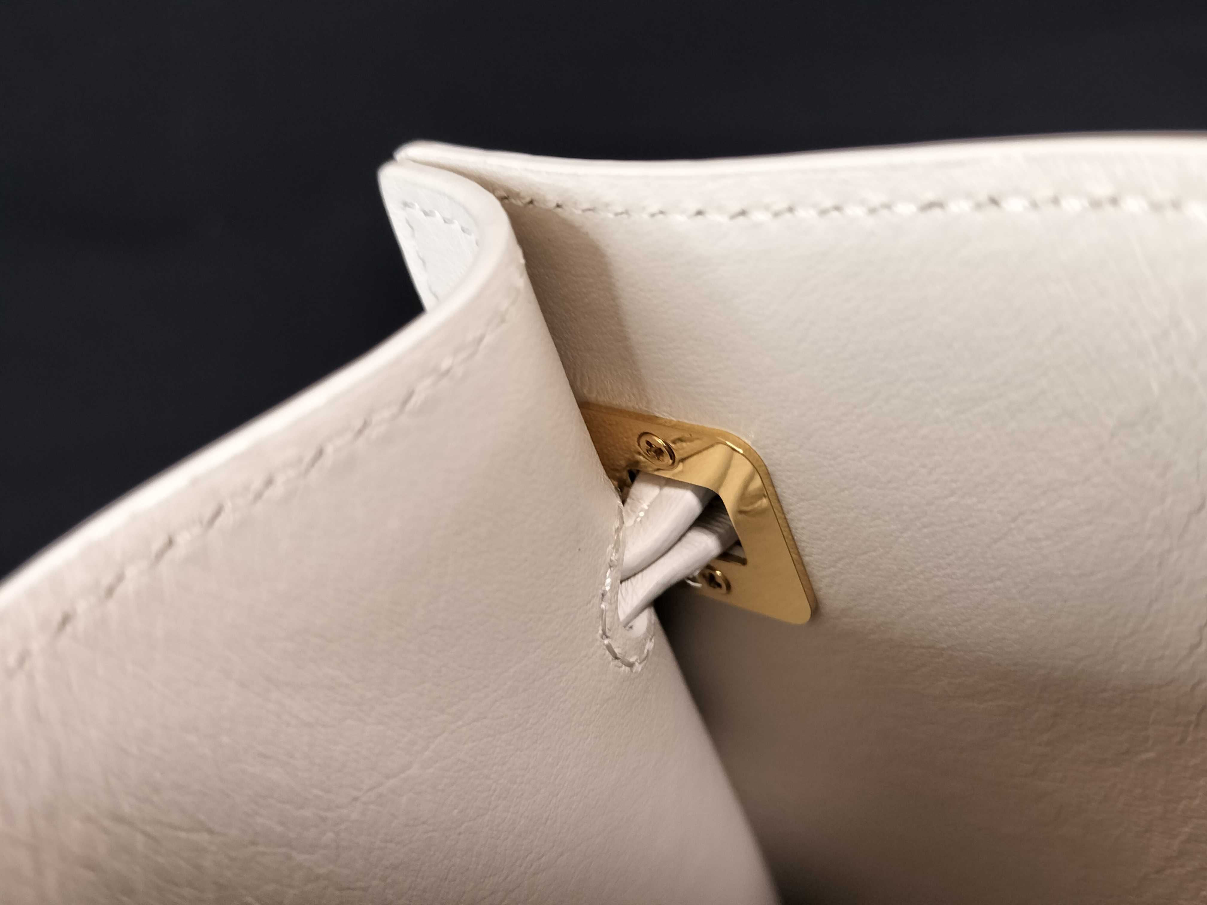 Dice Pocket Leather Shoulder Bag White Shoulder Bag — view 8